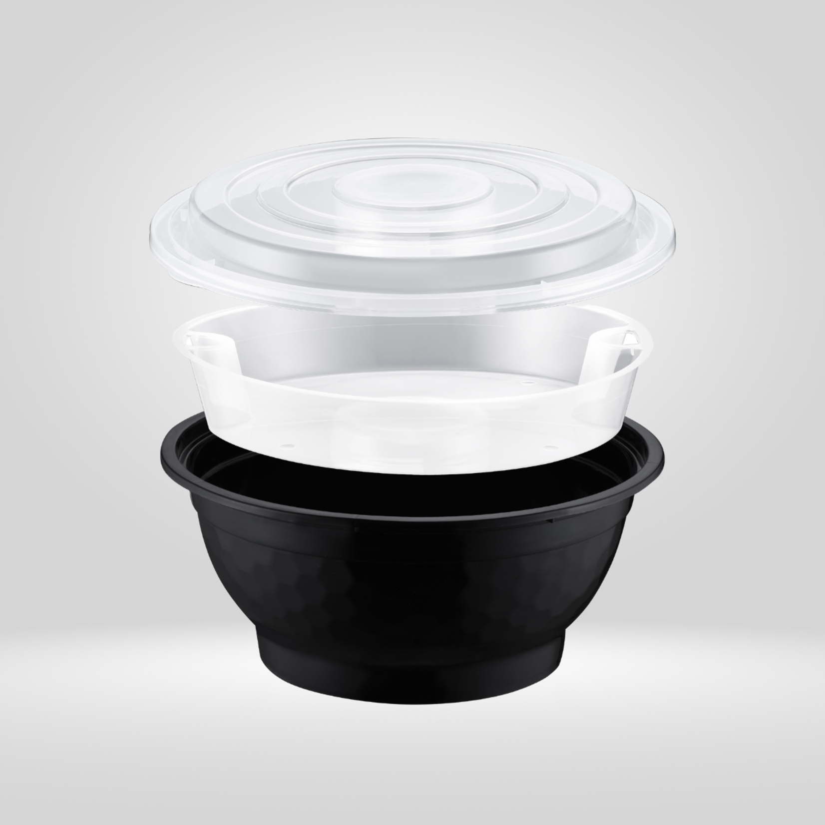 A & J A & J - Black Microwavable Noodle Bowl with Lid