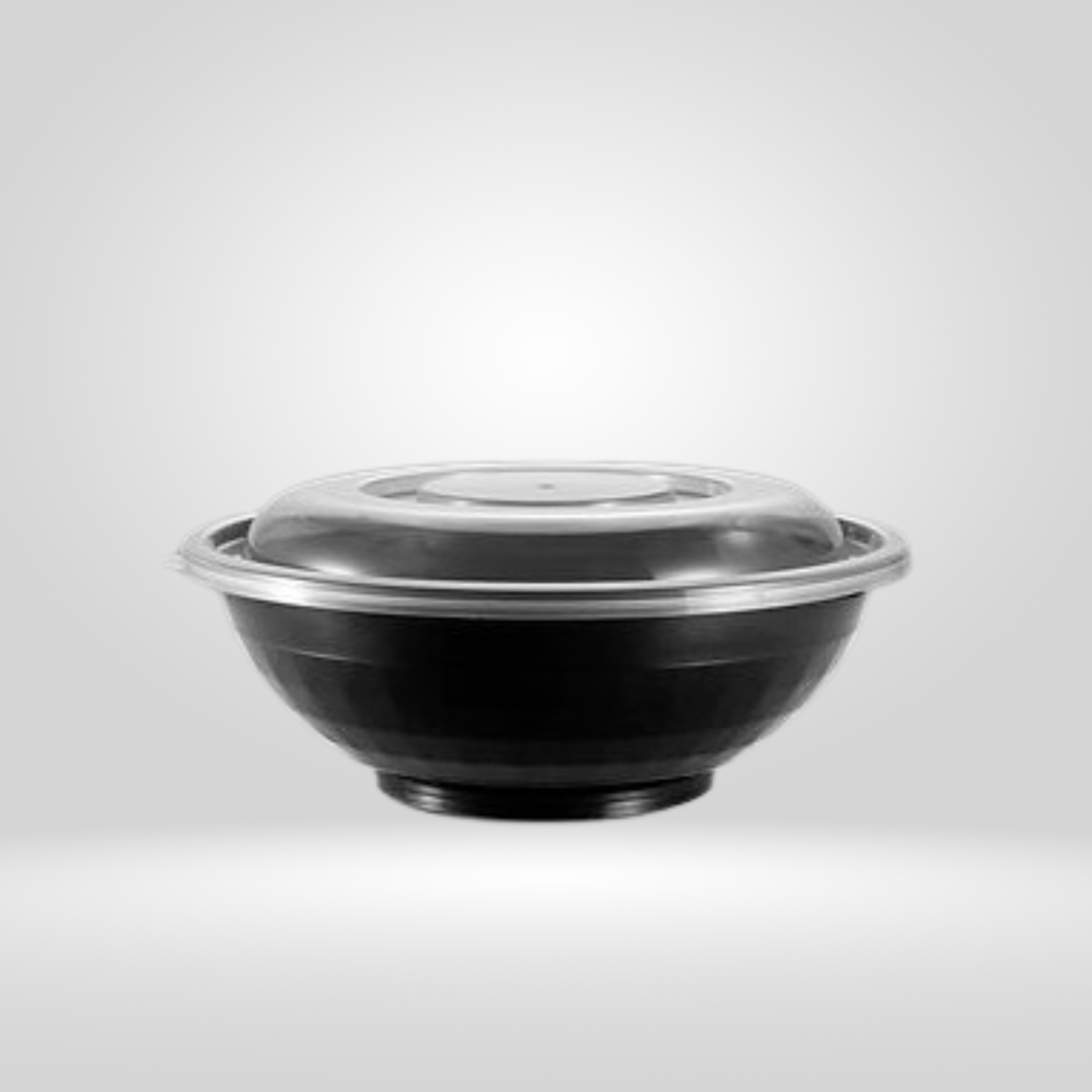 A & J A & J - Black Microwavable Noodle Bowl with Lid