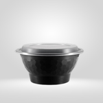 Acko - Food Packer Acko - Black PP Noodle Bowls with Clear PP Lids