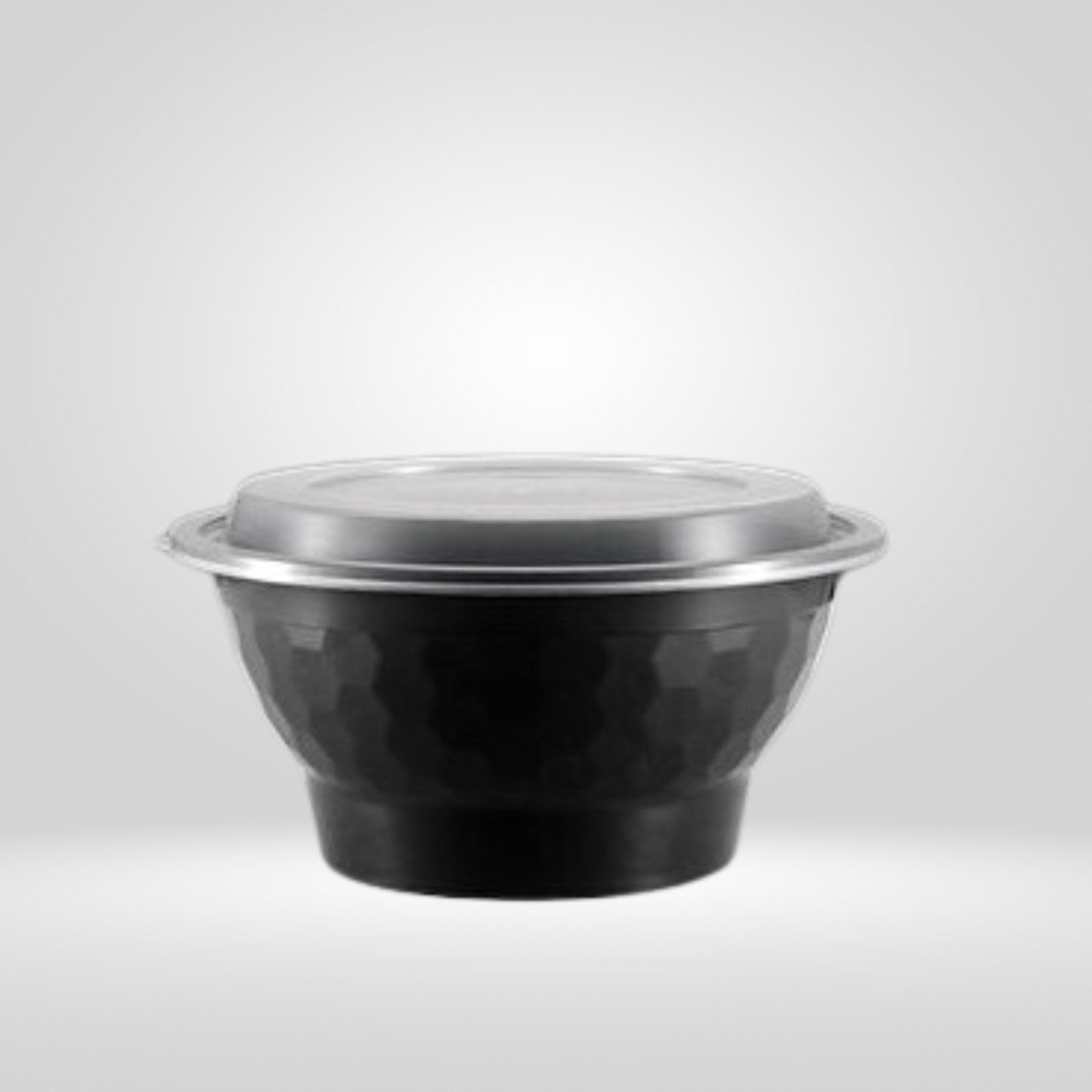 Acko - Food Packer Acko - Black PP Noodle Bowls with Clear PP Lids 38oz 150 pcs/case