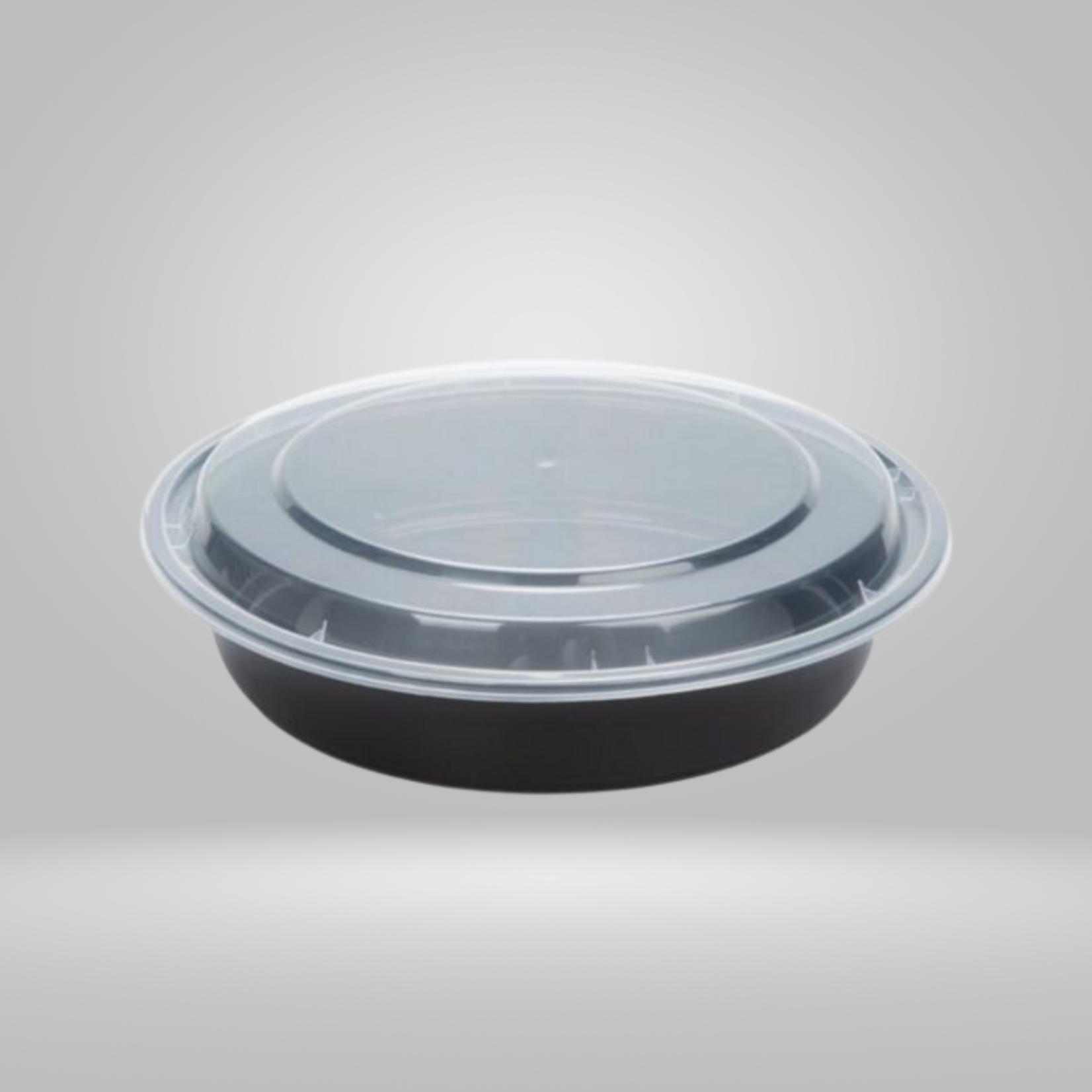 Acko - Food Packer Acko -  Round Black PP Food Containers with Clear PP Lids