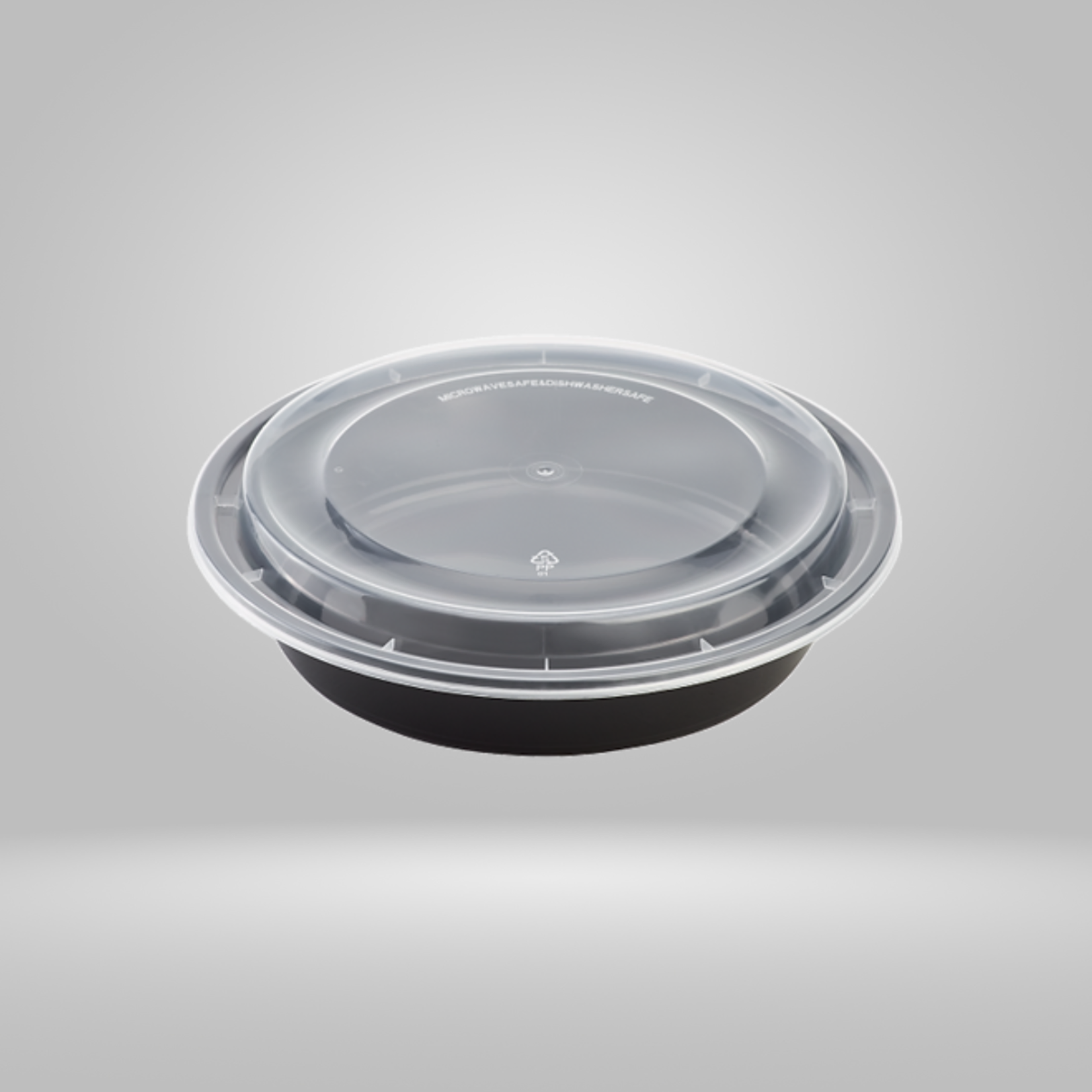 Acko - Food Packer Acko -  Round Black PP Food Containers with Clear PP Lids