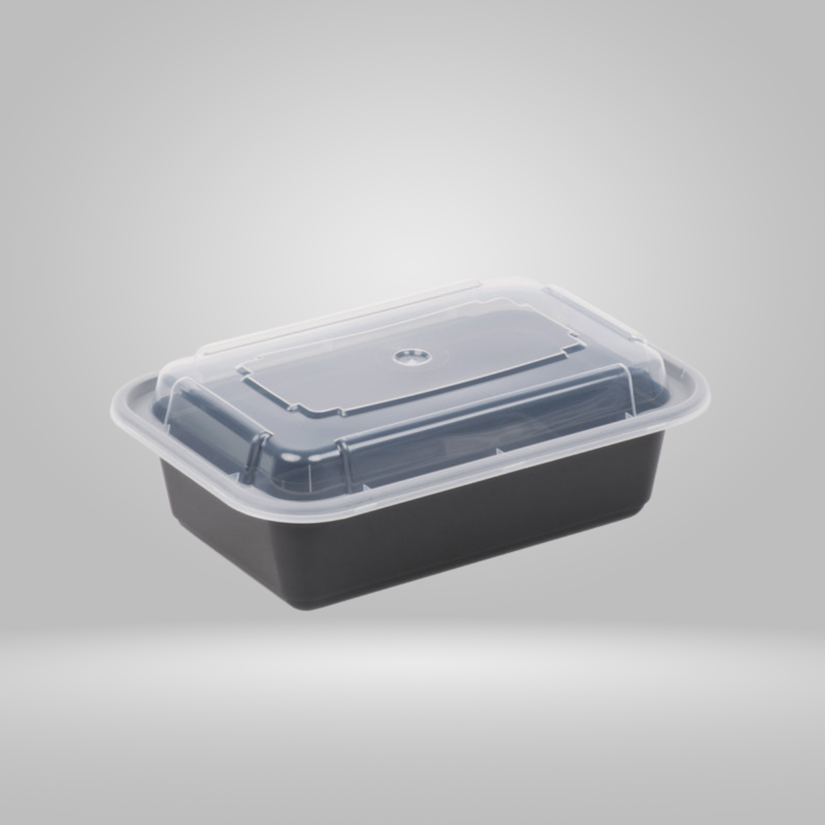 Acko - Food Packer Acko - Black Rectangular PP Food Containers with Clear Lid