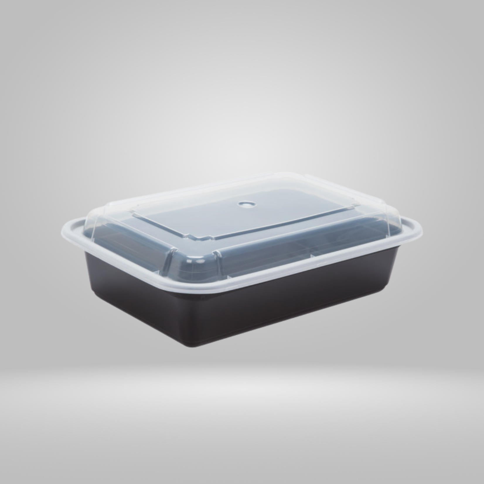 Acko - Food Packer Acko - Black Rectangular PP Food Containers with Clear Lid