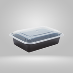 Acko - Food Packer Acko - Black Rectangular Meal Prep Containers with Clear Lid