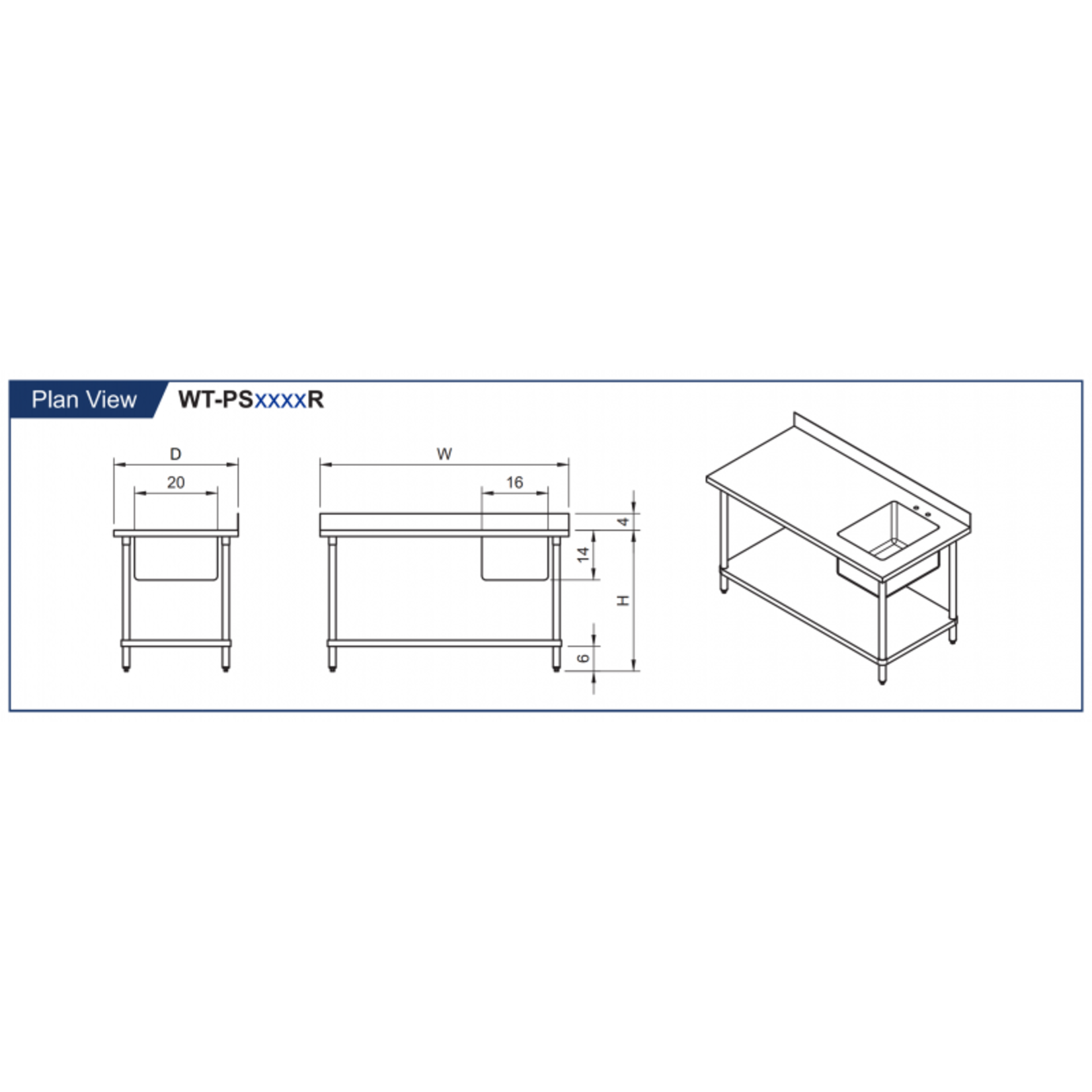 GSW USA GSW - Stainless Steel Prep Tables