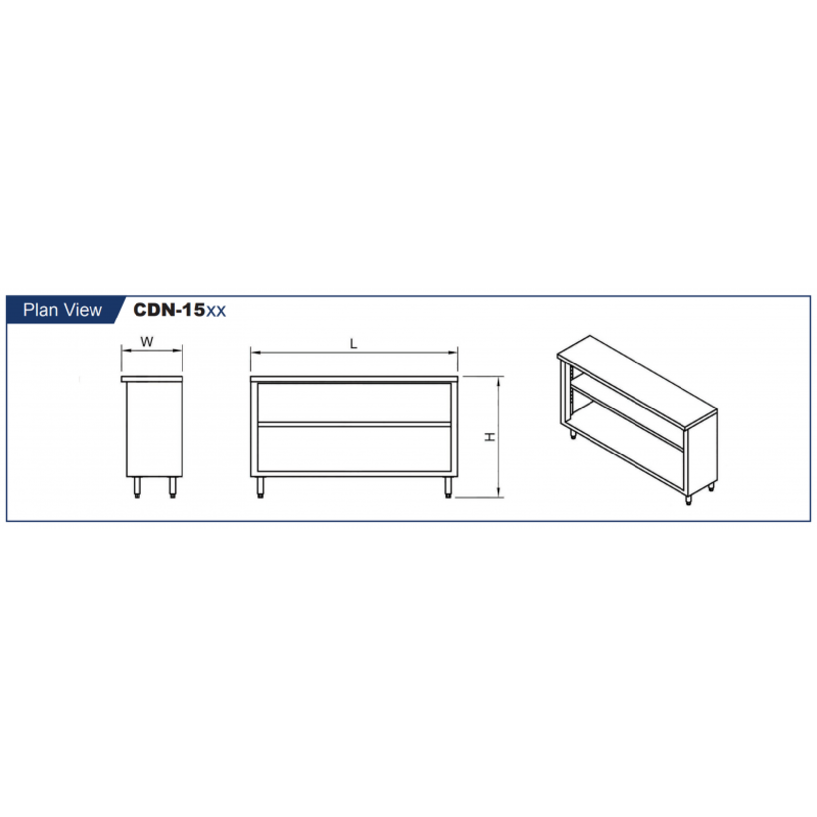 GSW USA GSW - Flat Top Enclosed Work Table w/ ABS Bullet Feet