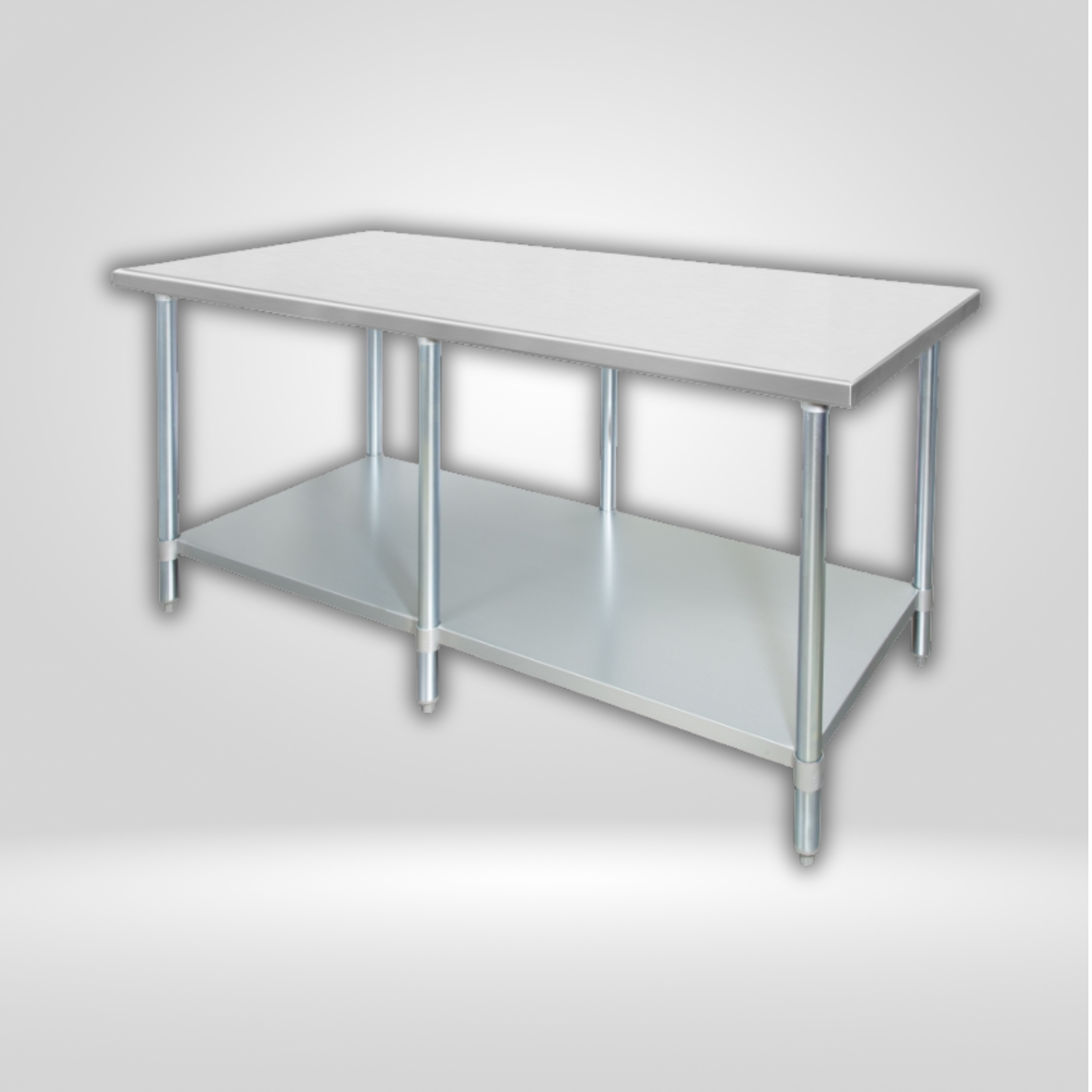 GSW USA GSW - Economy Work Table - Stainless Steel Top, Galvanized Undershelf