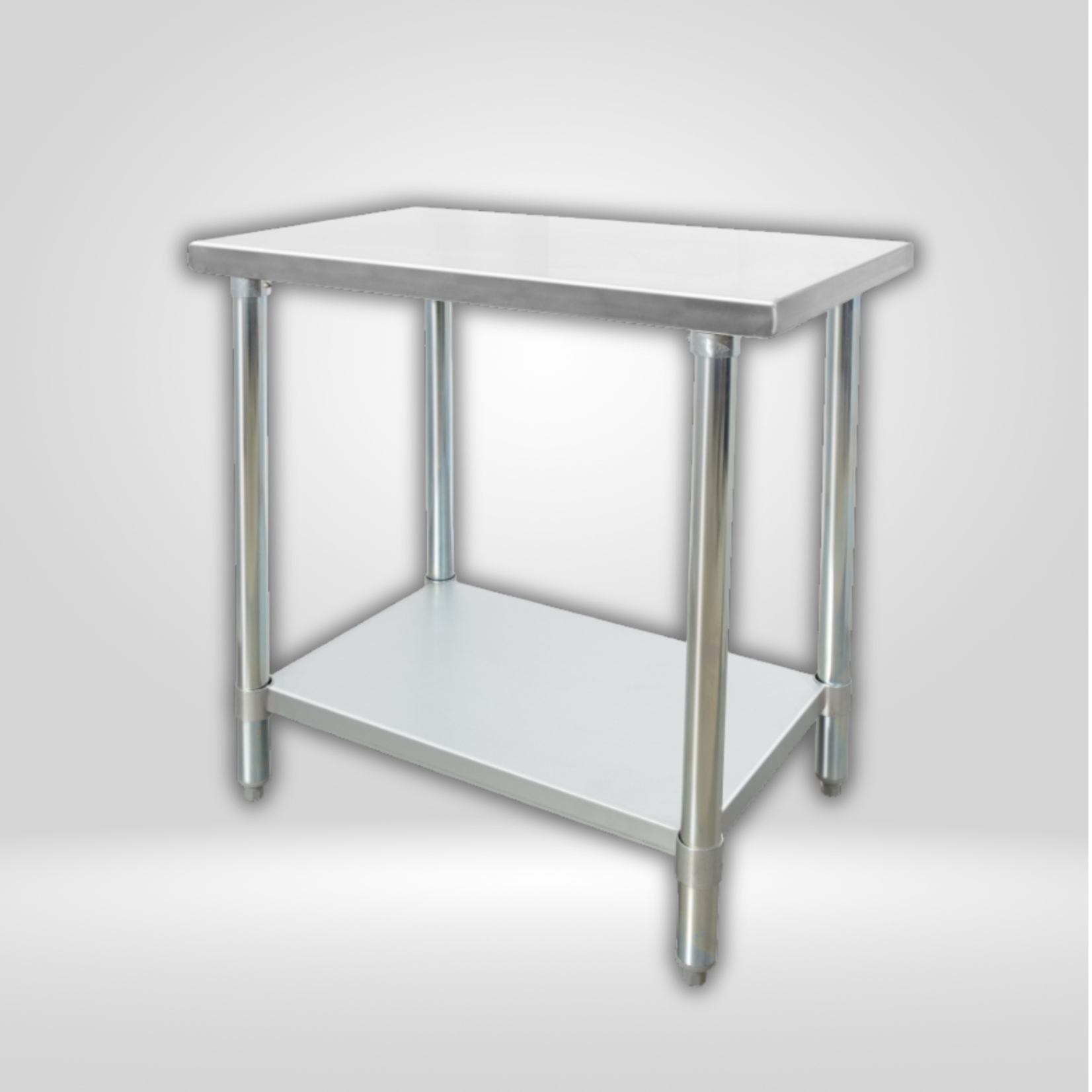 GSW USA GSW - Economy Work Table - Stainless Steel Top, Galvanized Undershelf