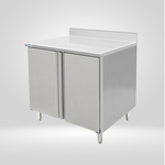 GSW USA GSW - 4" Rear Upturn Enclosed Work Table - Hinged Doors