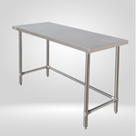 GSW USA GSW Work Table - All Stainless Steel, Flat Top Open Base