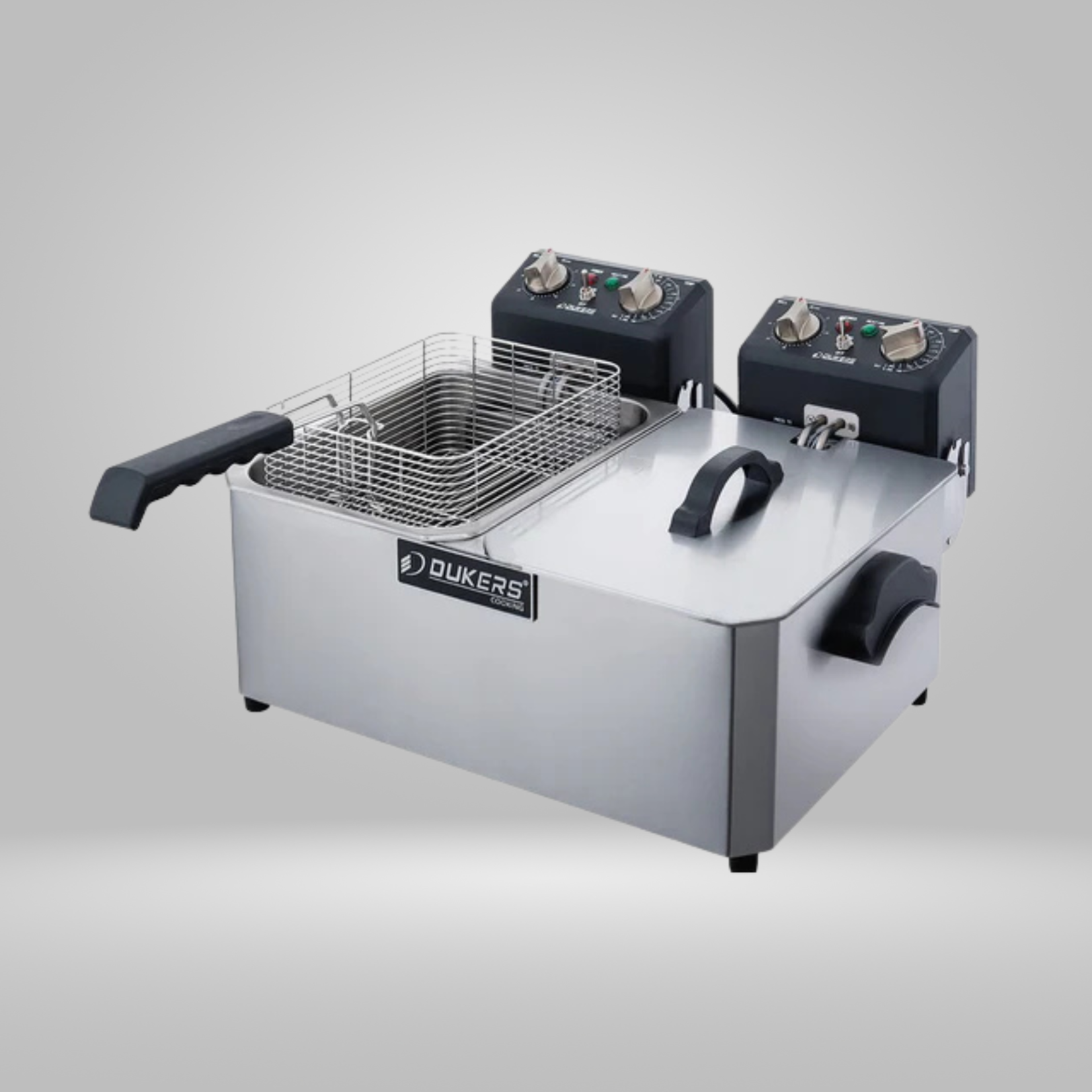 DUKERS DUKERS - 14lb Two Basket Electric Countertop Fryer