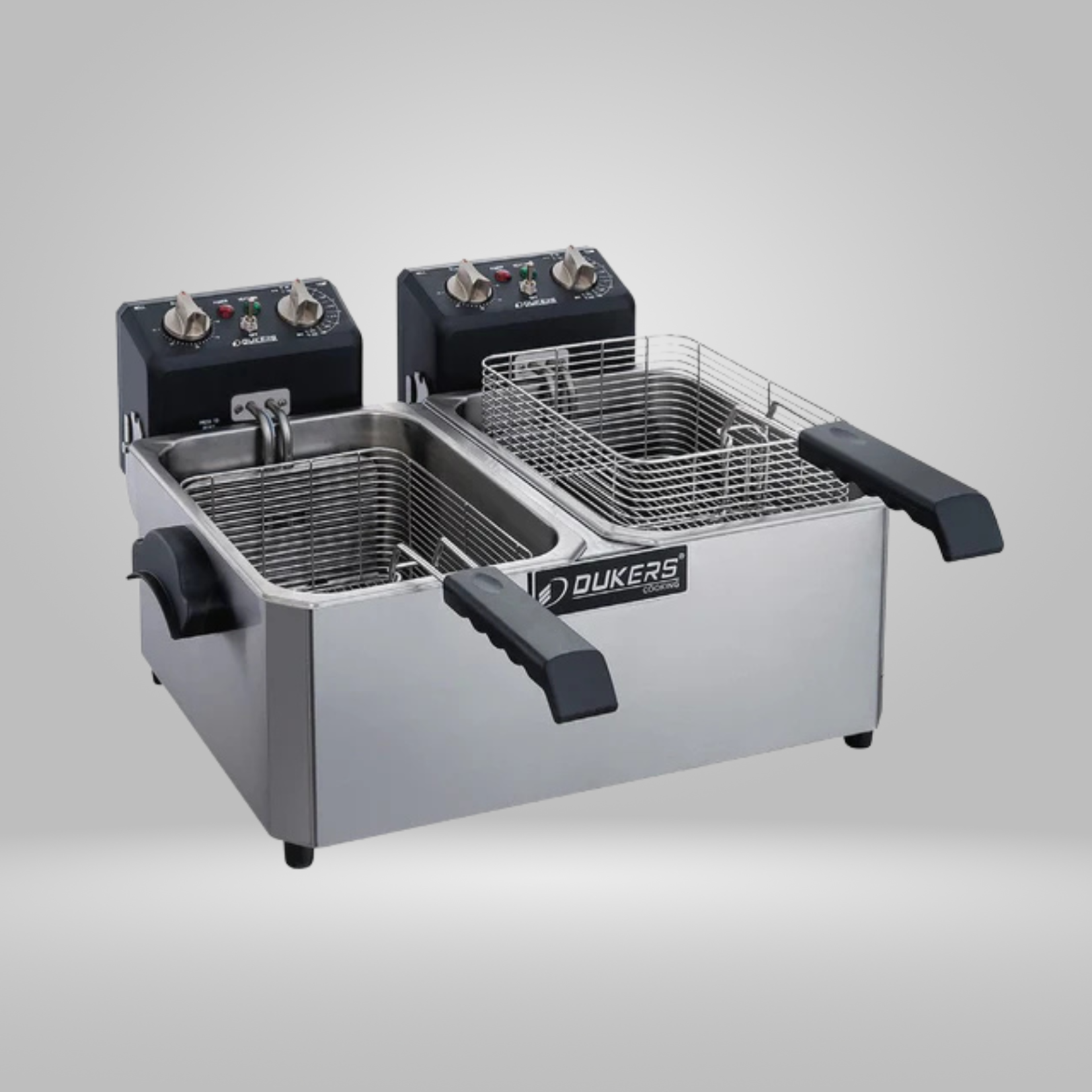 DUKERS DUKERS - 14lb Two Basket Electric Countertop Fryer