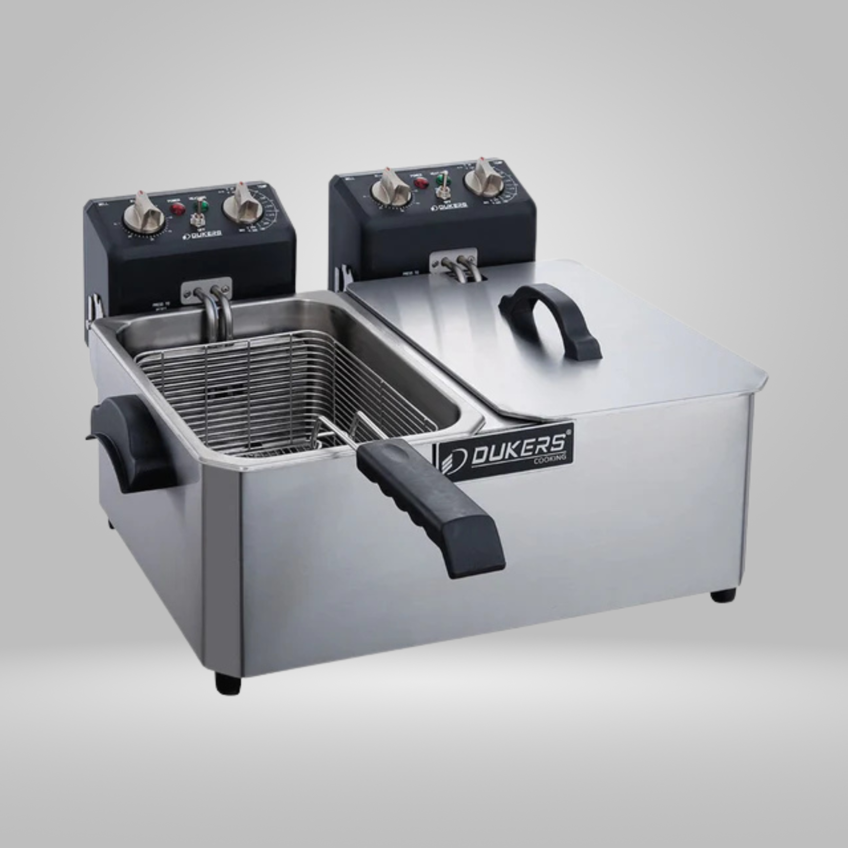 DUKERS DUKERS - 20lb Two Basket Electric Countertop Fryer