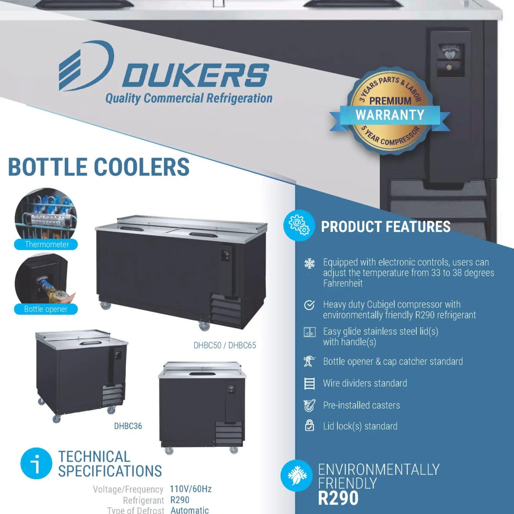 DUKERS DUKERS - 36" Bottle Cooler