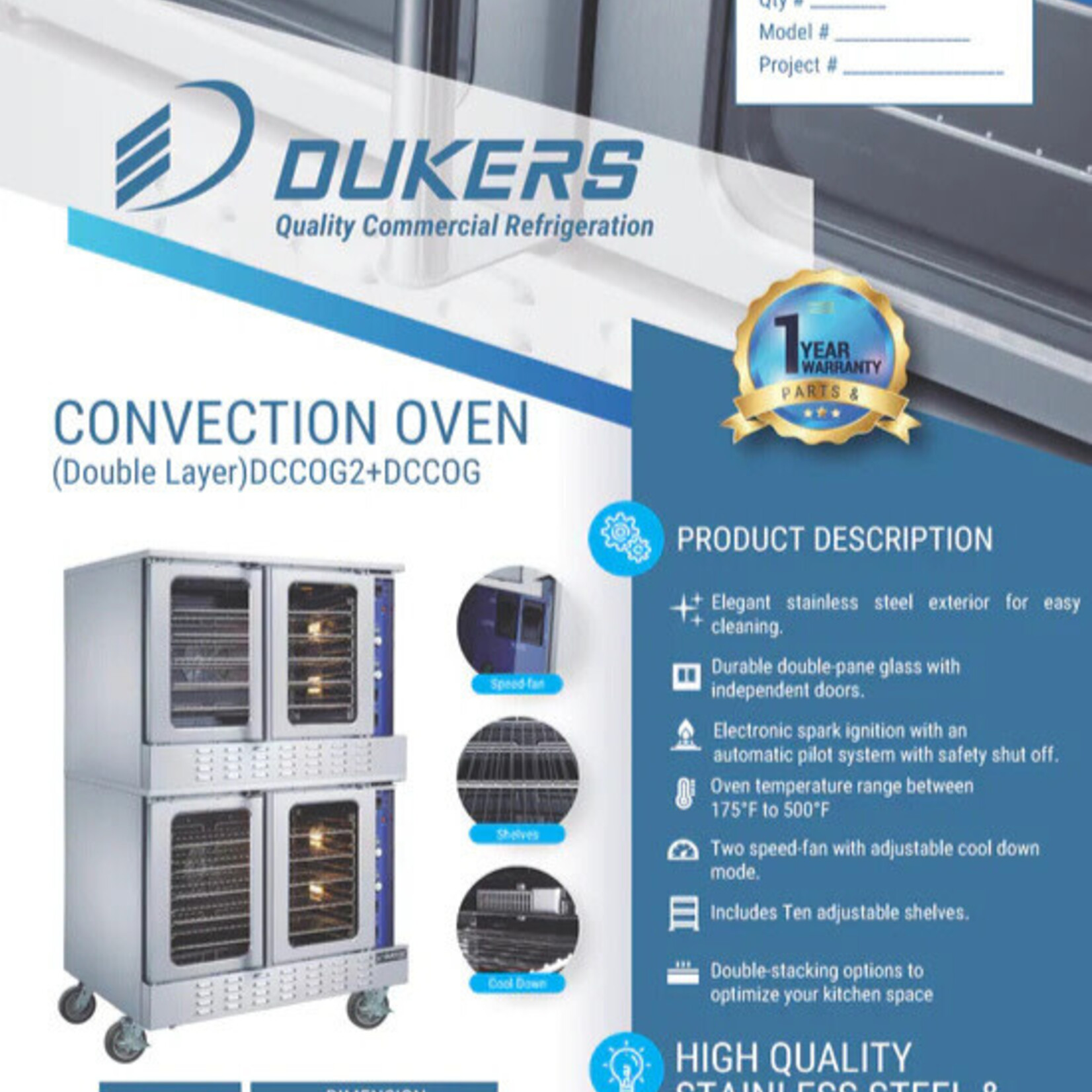 DUKERS DUKERS - Convection Ovens Double