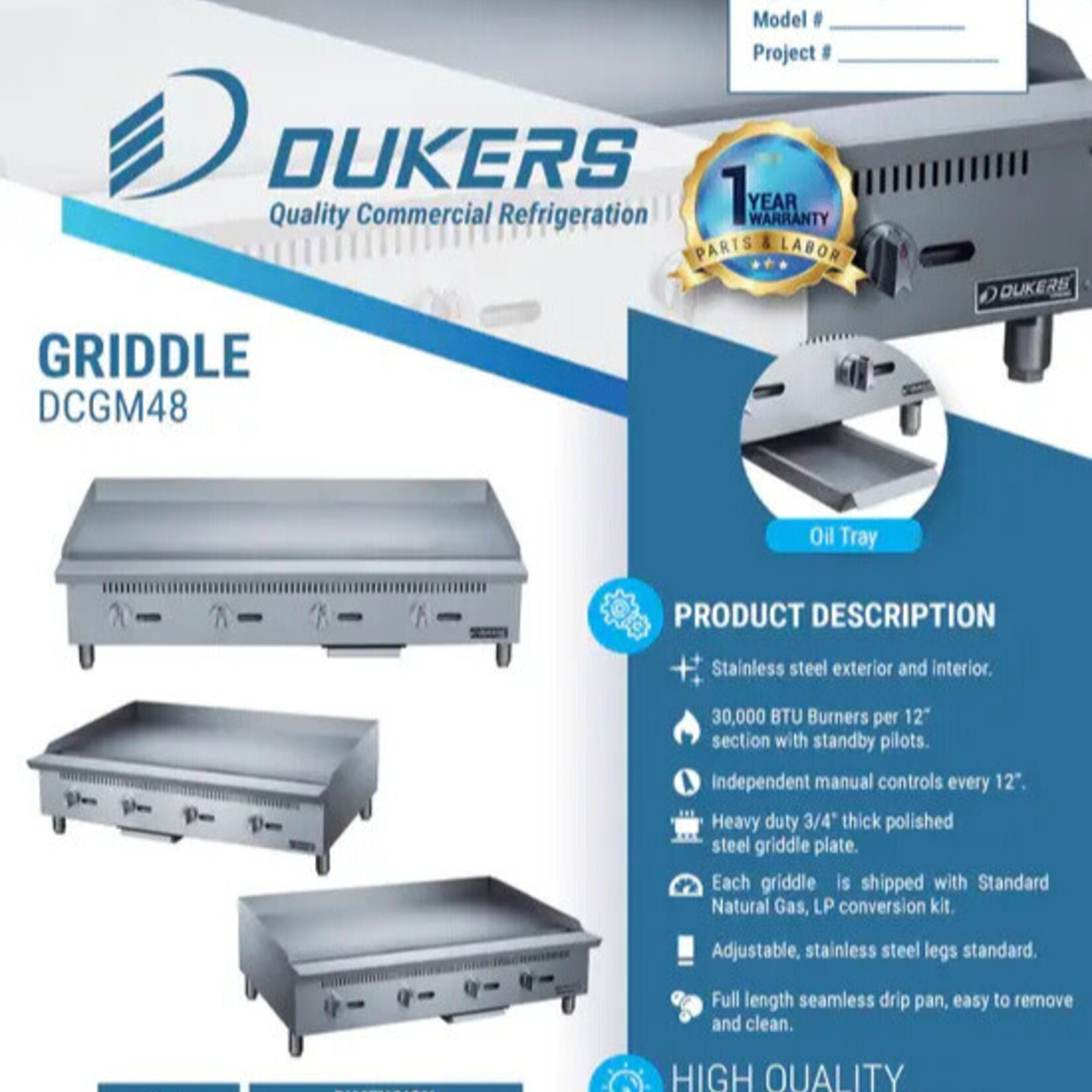 DUKERS DUKERS - 48 in. W Griddle with 4 Burners