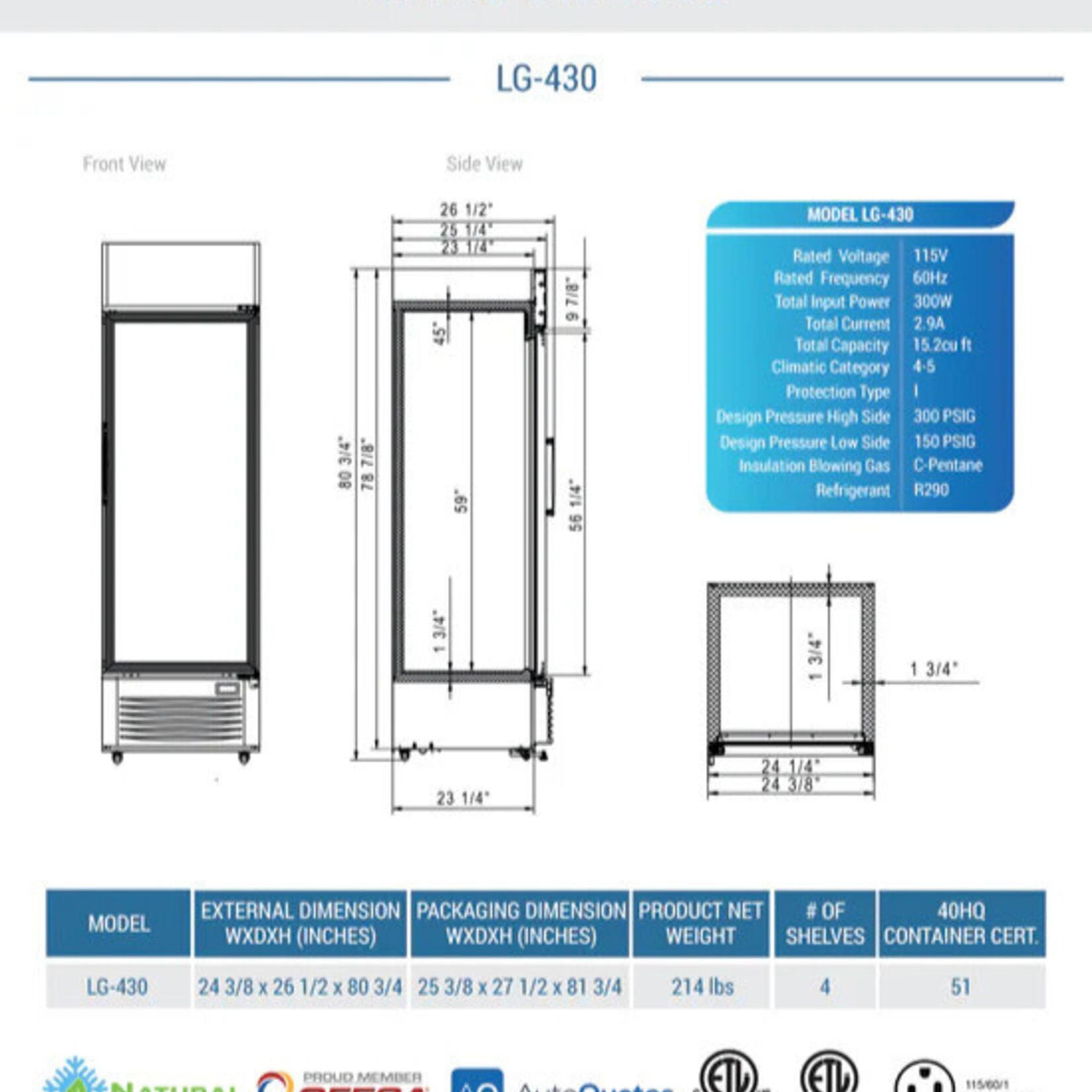 DUKERS DUKERS - Single Swing Glass Door Merchandisers
