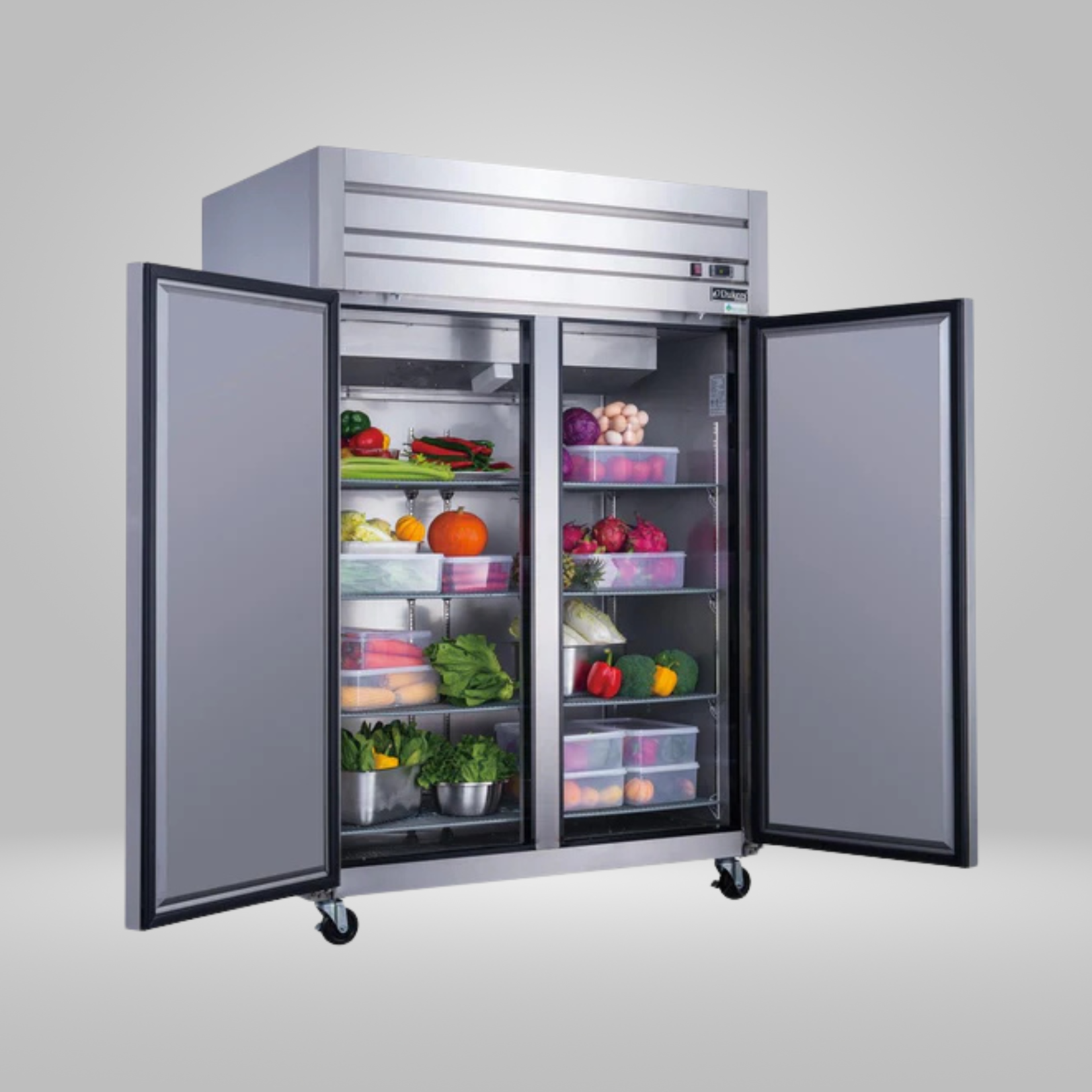 DUKERS DUKERS - 2-Door Top Mount Commercial  Refrigerator in Stainless Steel