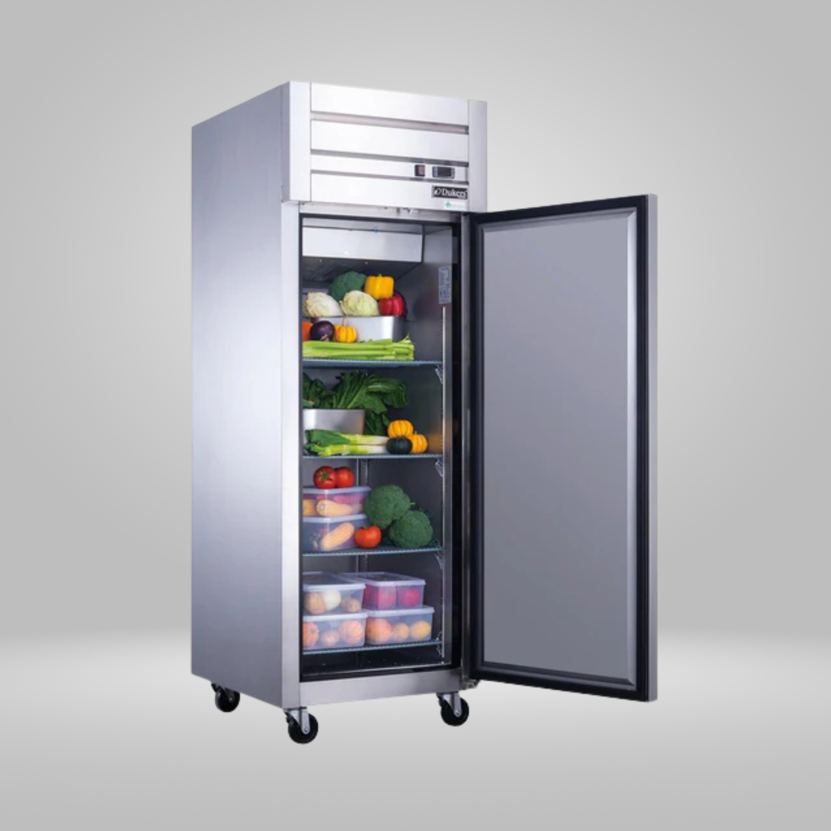 DUKERS DUKERS -  Single Door Top Mount Commercial Refrigerator in Stainless Steel