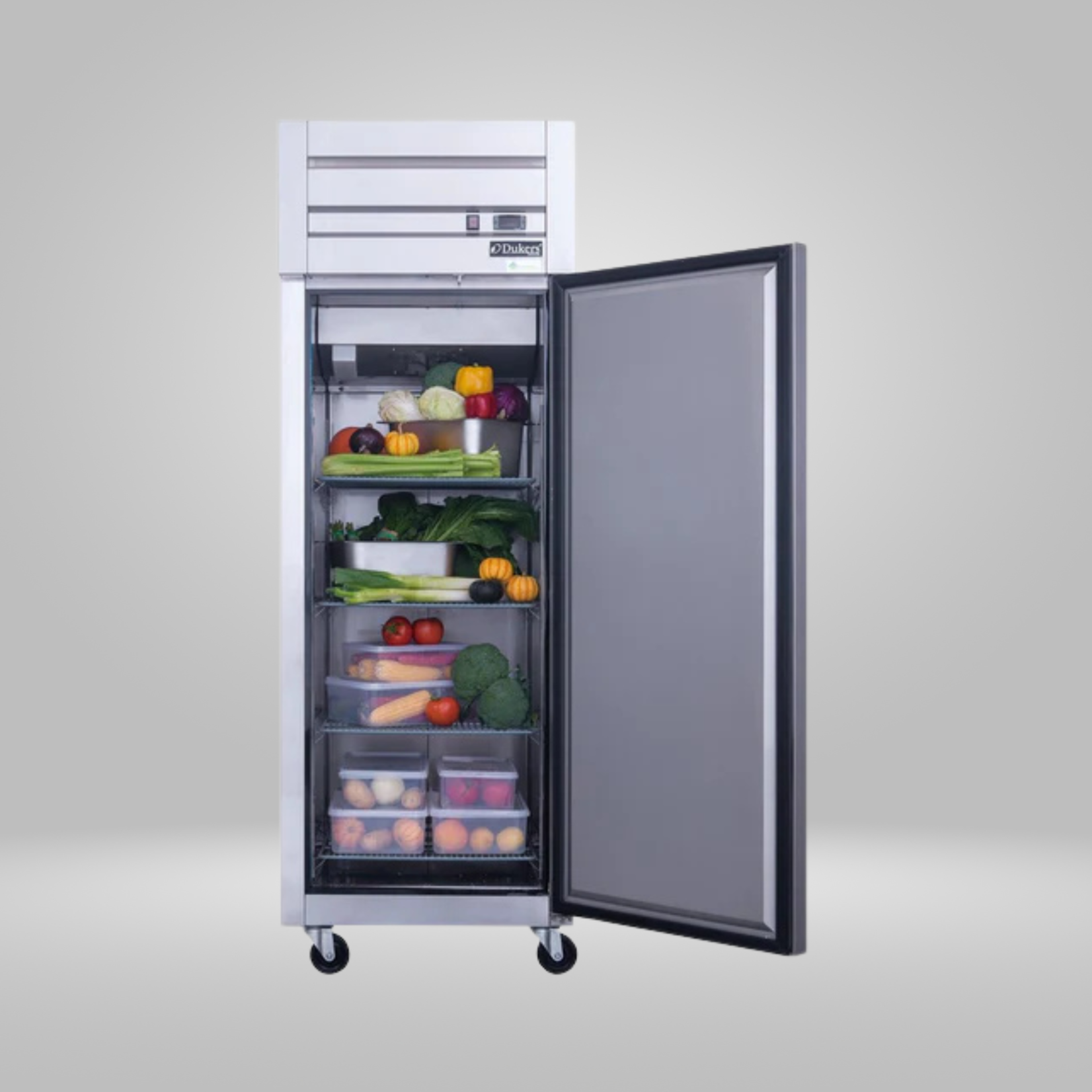 DUKERS DUKERS -  Single Door Top Mount Commercial Refrigerator in Stainless Steel