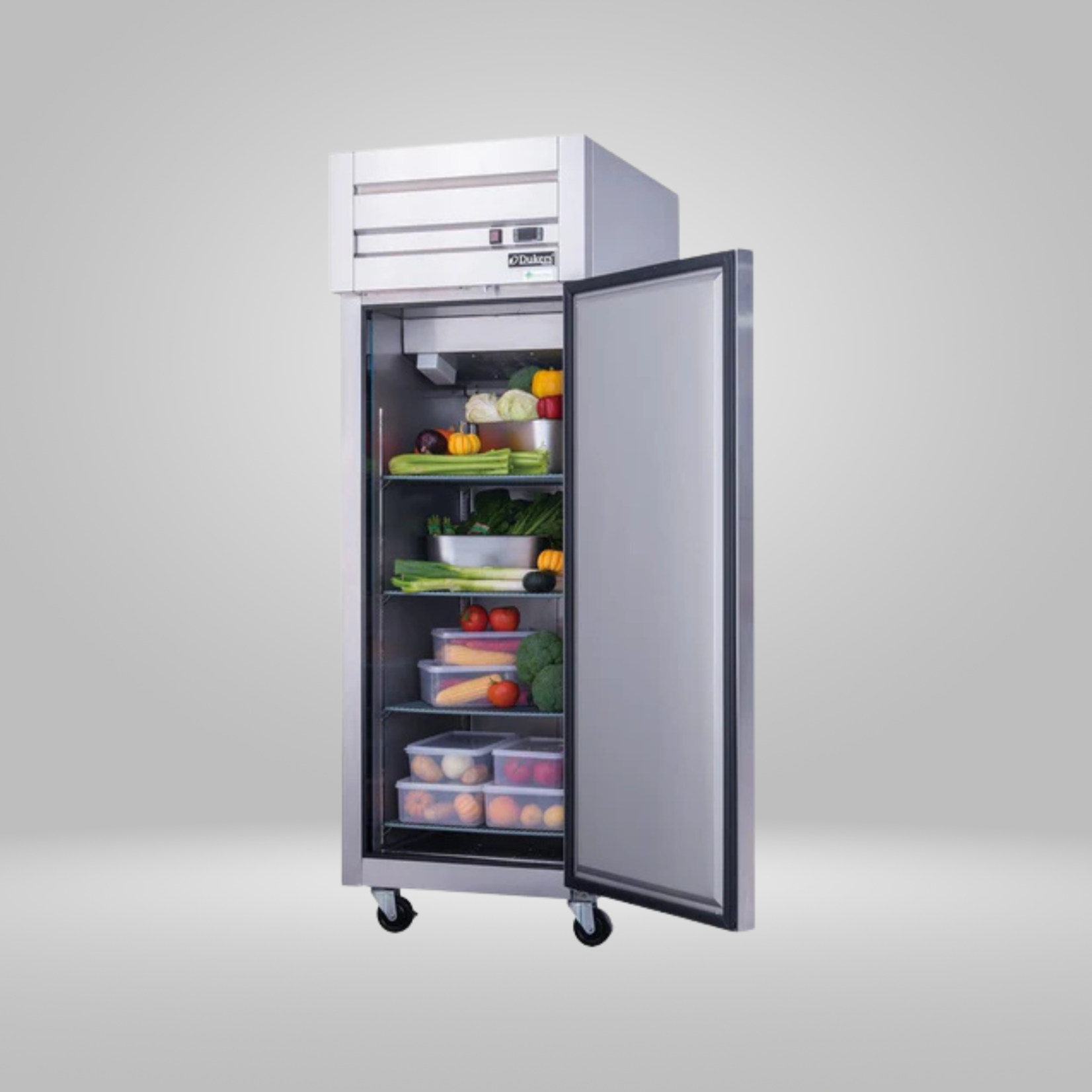 DUKERS DUKERS -  Single Door Top Mount Commercial Refrigerator in Stainless Steel