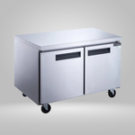DUKERS - 2-Door Undercounter Freezer in Stainless Steel