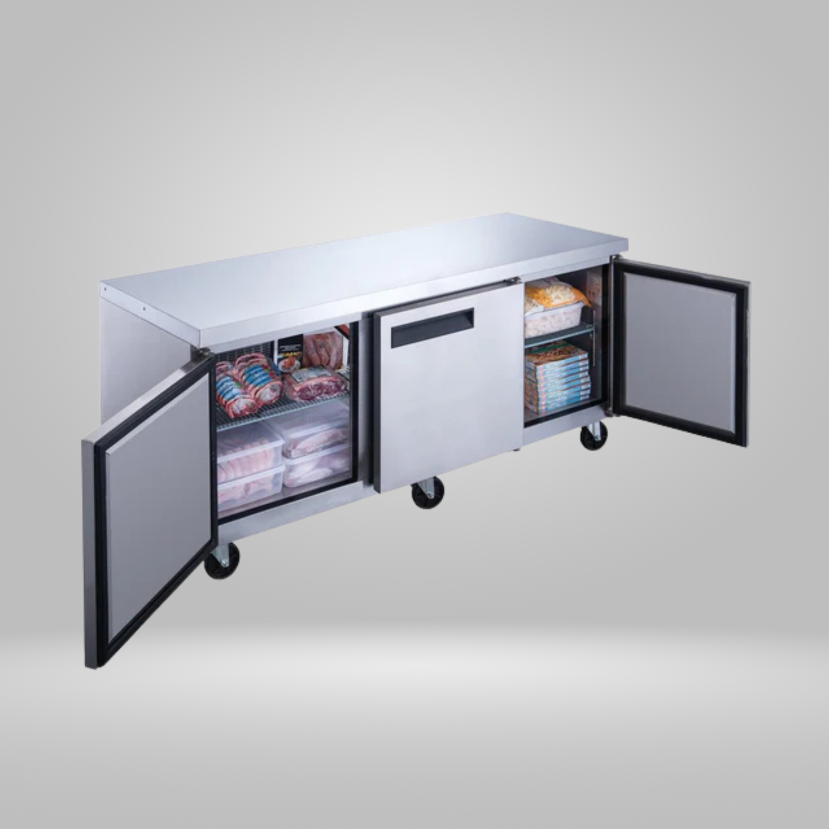 DUKERS DUKERS - 3-Door Undercounter Commercial Freezer in Stainless Steel