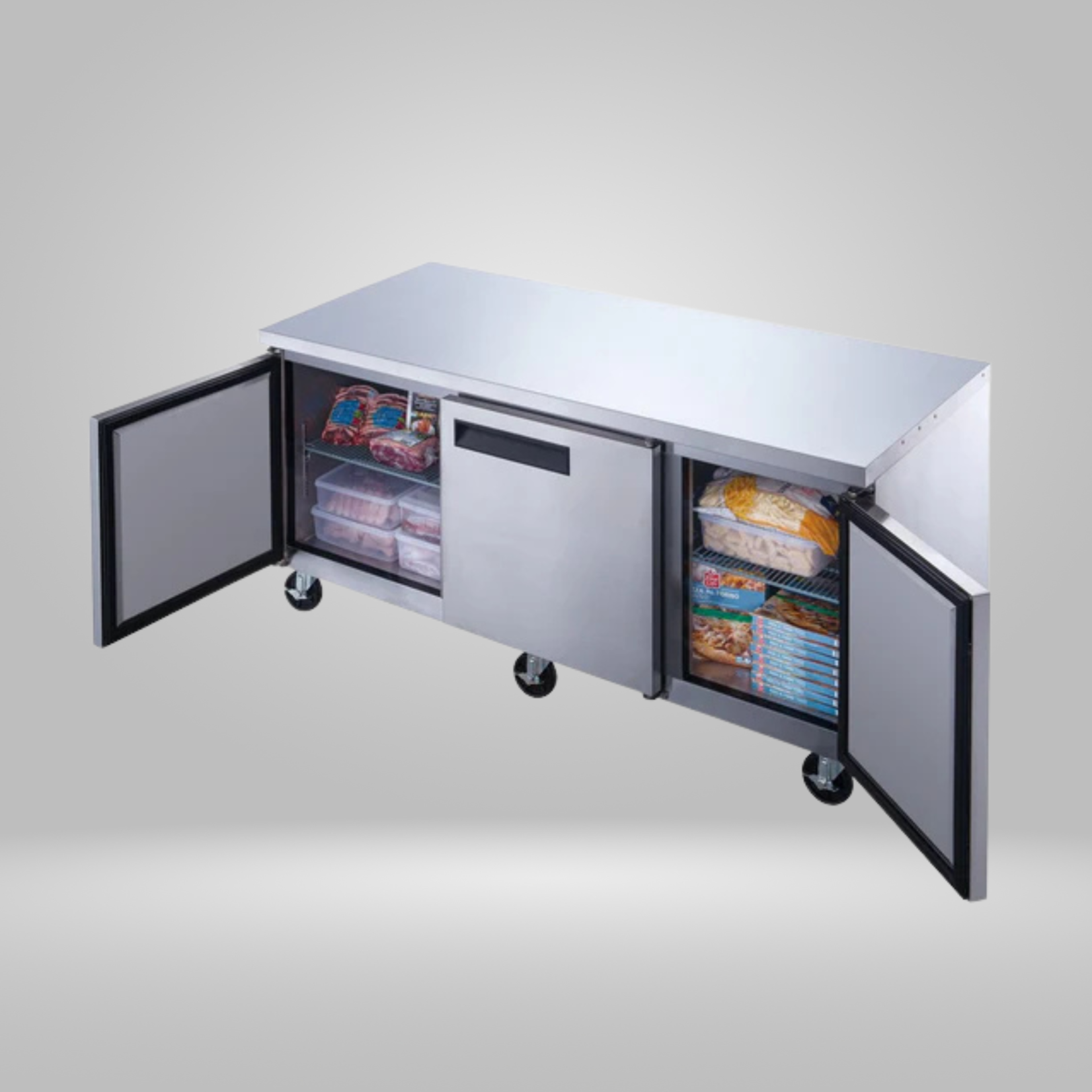 DUKERS DUKERS - 3-Door Undercounter Commercial Freezer in Stainless Steel