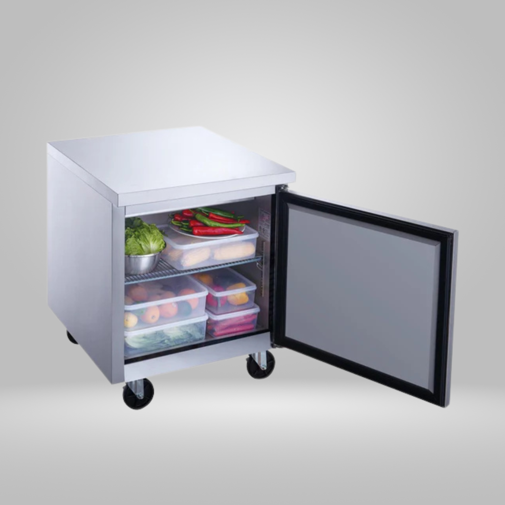 DUKERS DUKERS - Single Door Undercounter Freezer in Stainless Steel