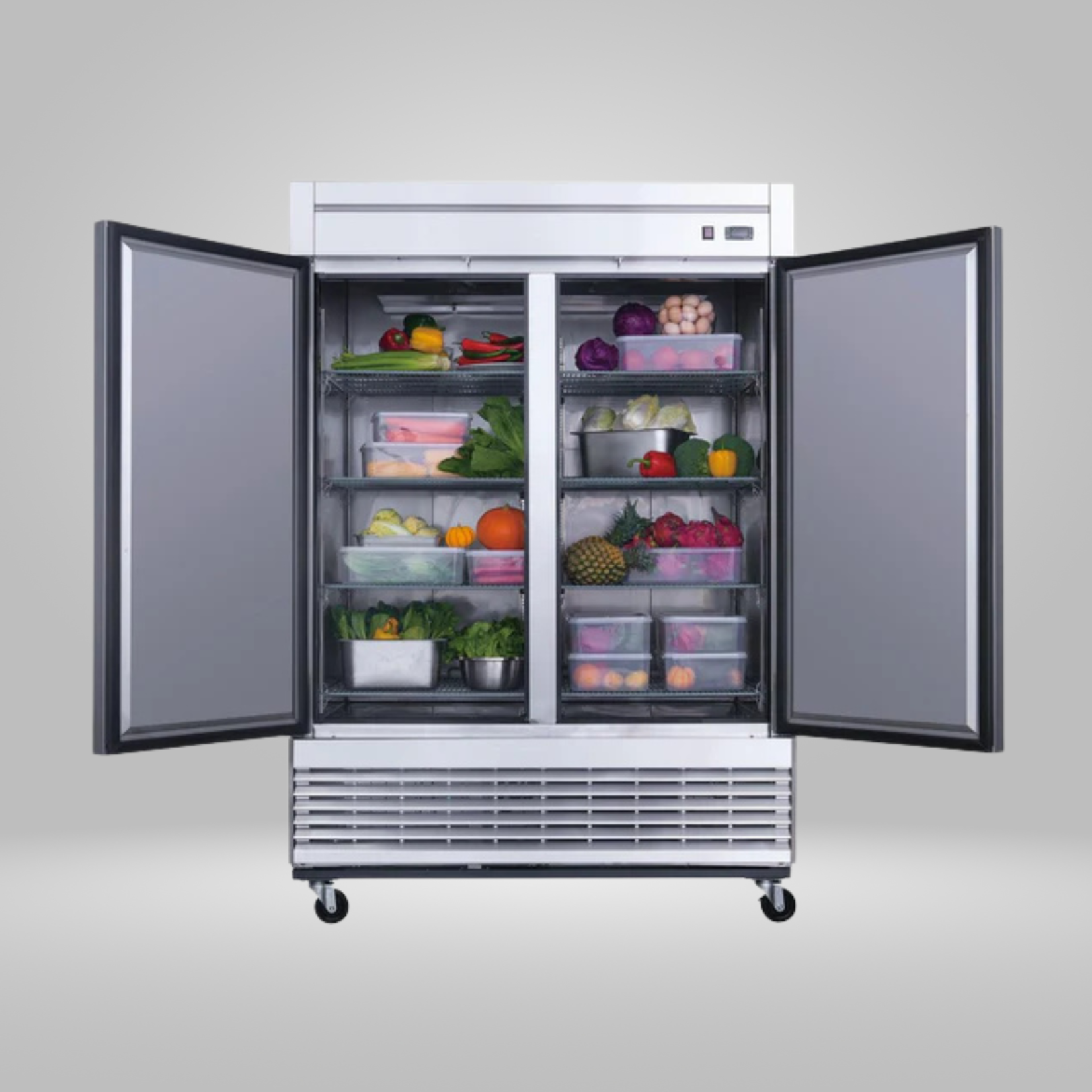 DUKERS DUKERS - 2-Door Commercial Refrigerator in Stainless Steel