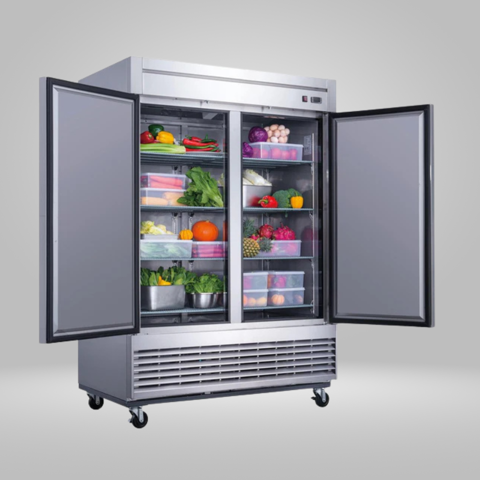 DUKERS DUKERS - 2-Door Commercial Refrigerator in Stainless Steel