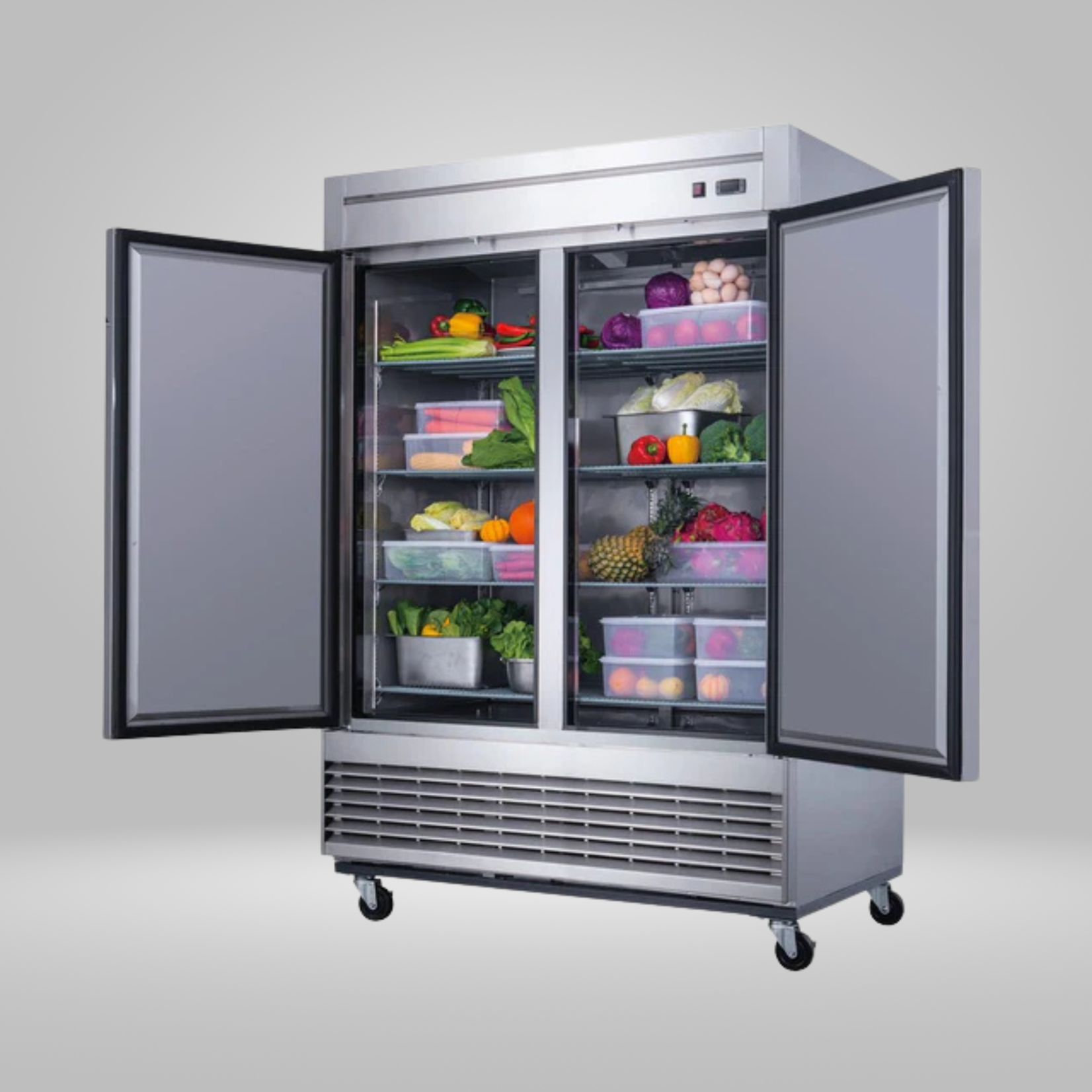 DUKERS DUKERS - 2-Door Commercial Refrigerator in Stainless Steel