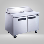 DUKERS DUKERS - 48" 2-Door Commercial Food Prep Table Refrigerator in Stainless Steel
