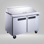 DUKERS DUKERS - 48" 2-Door Commercial Food Prep Table Refrigerator in Stainless Steel with Mega Top
