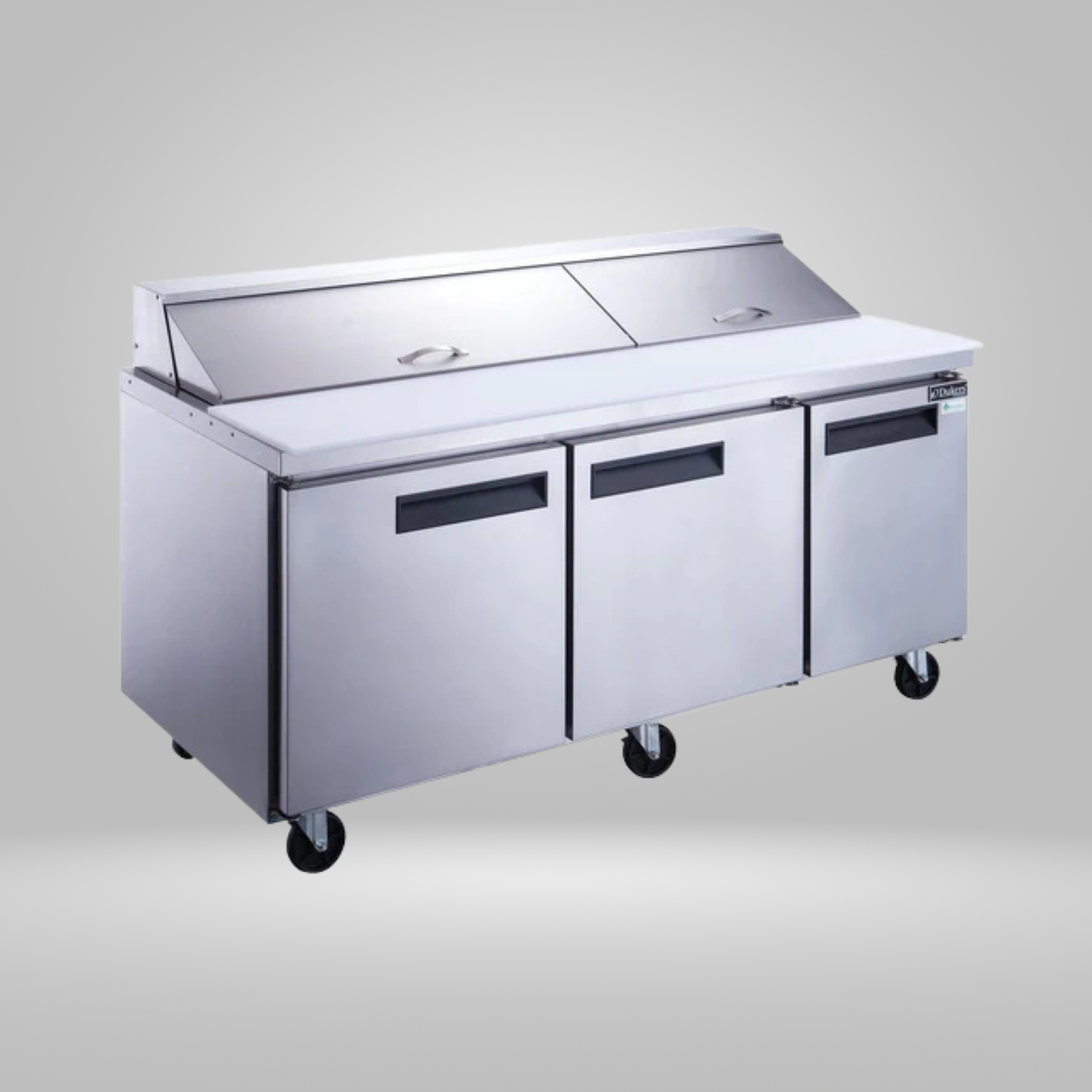 DUKERS DUKERS - 72" 3-Door Commercial Food Prep Table Refrigerator in Stainless Steel