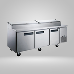 DUKERS DUKERS - Commercial 3-Door Pizza Prep Table Refrigerator