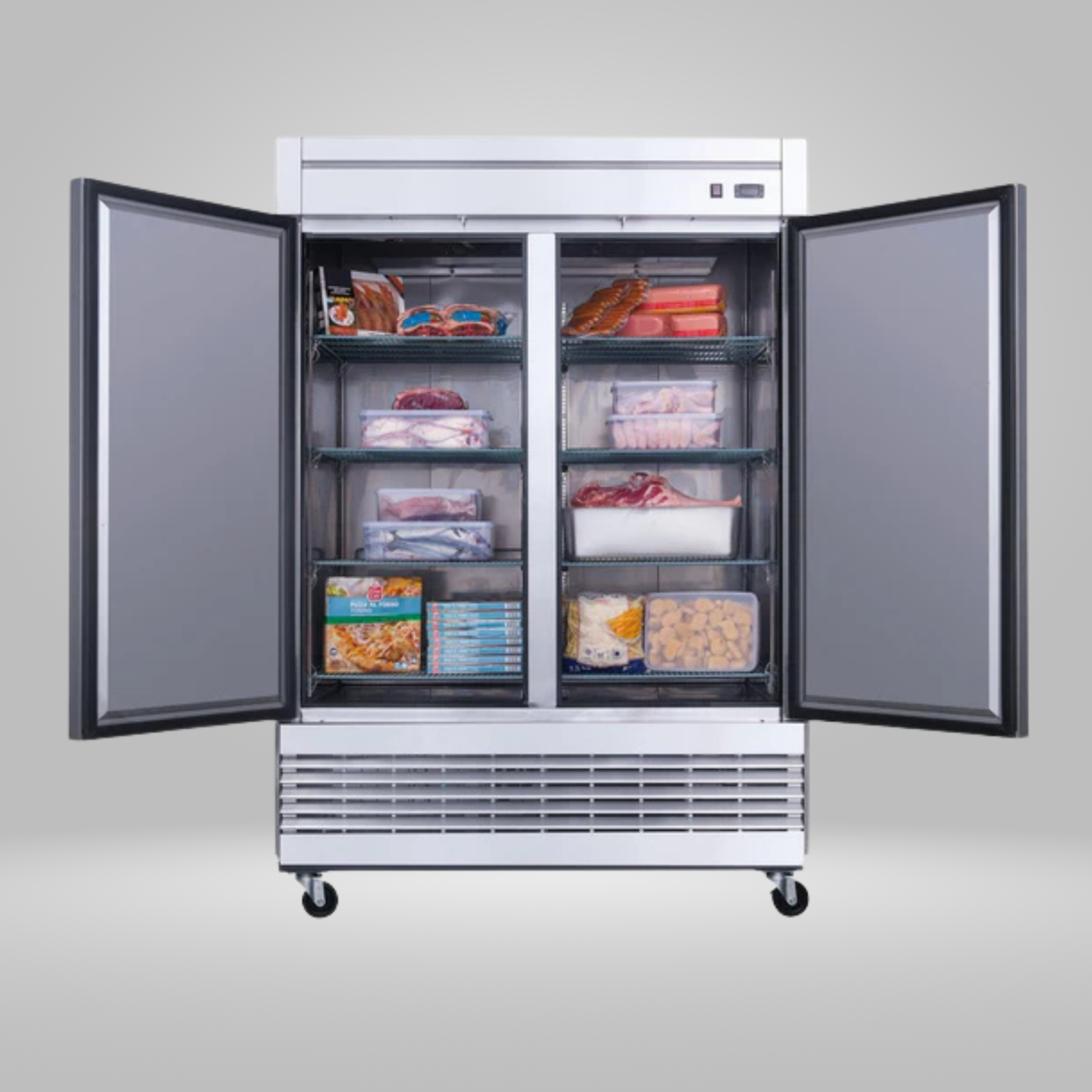 DUKERS DUKERS - 2-Door Commercial Freezer in Stainless Steel