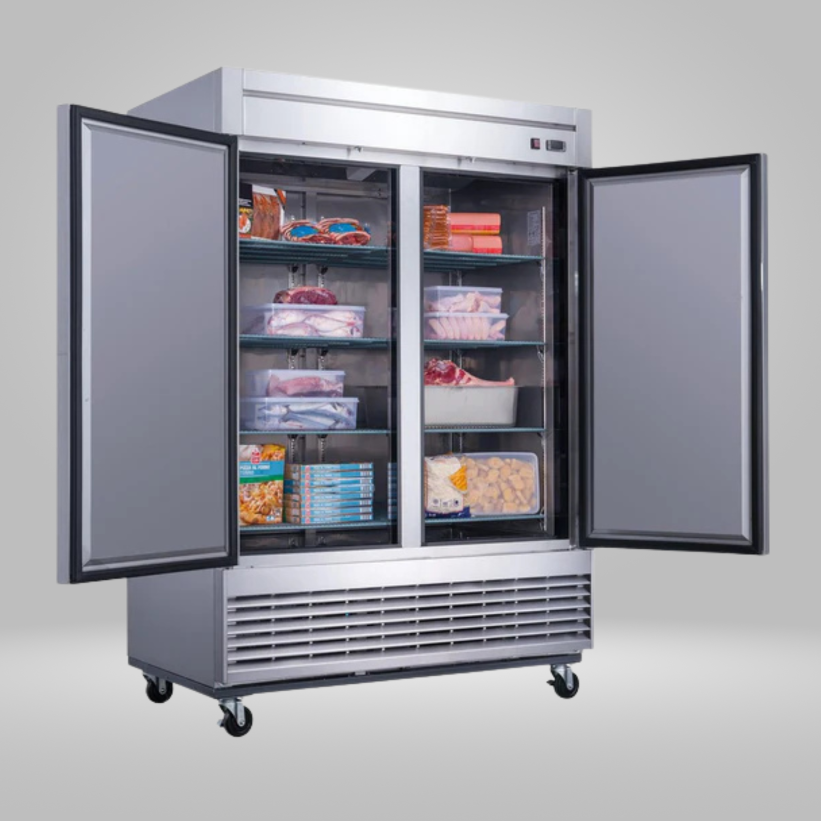 DUKERS DUKERS - 2-Door Commercial Freezer in Stainless Steel