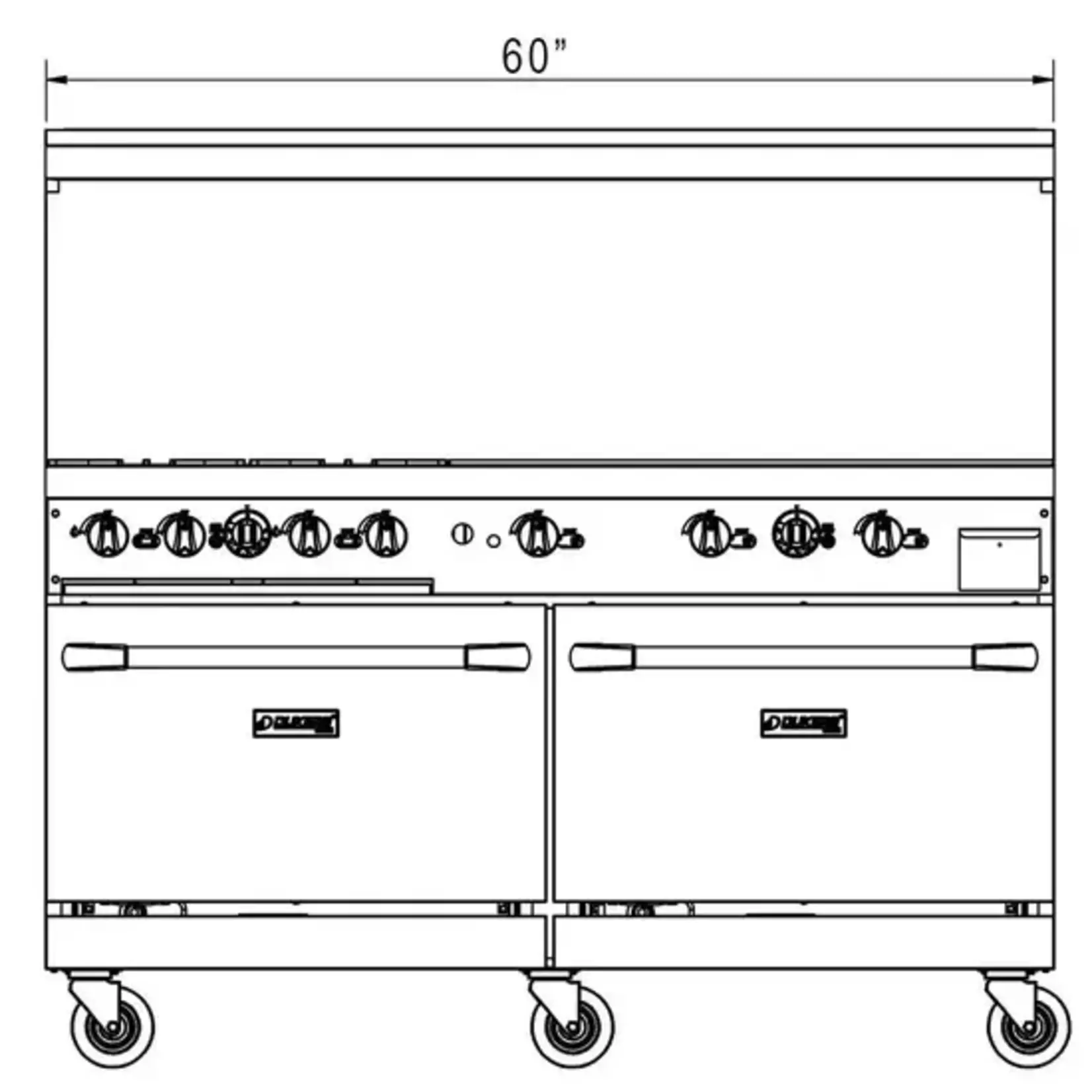 DUKERS DUKERS - 60" Gas Range with Four (4) Open Burners & 36" Griddle