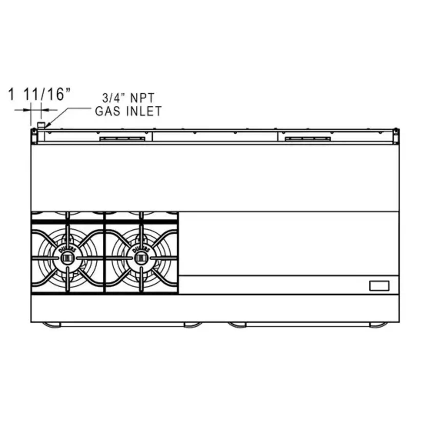DUKERS DUKERS - 60" Gas Range with Four (4) Open Burners & 36" Griddle
