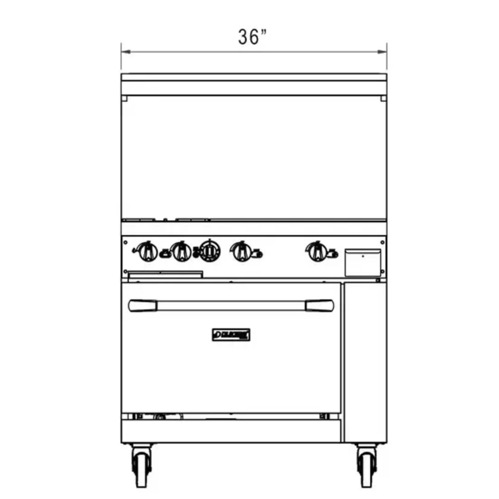 DUKERS DUKERS - 36" Gas Range with Two (2) Open Burners & 24" Griddle