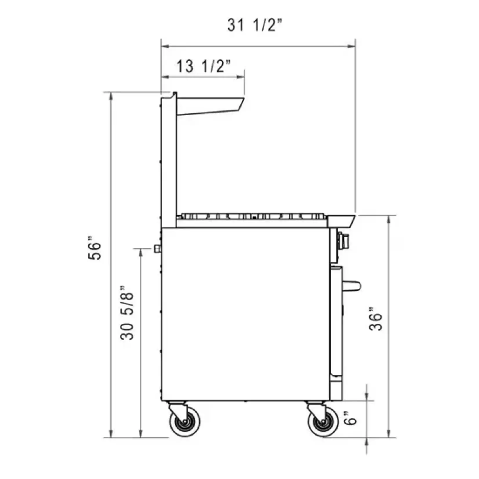 DUKERS DUKERS - 36" Gas Range with Two (2) Open Burners & 24" Griddle