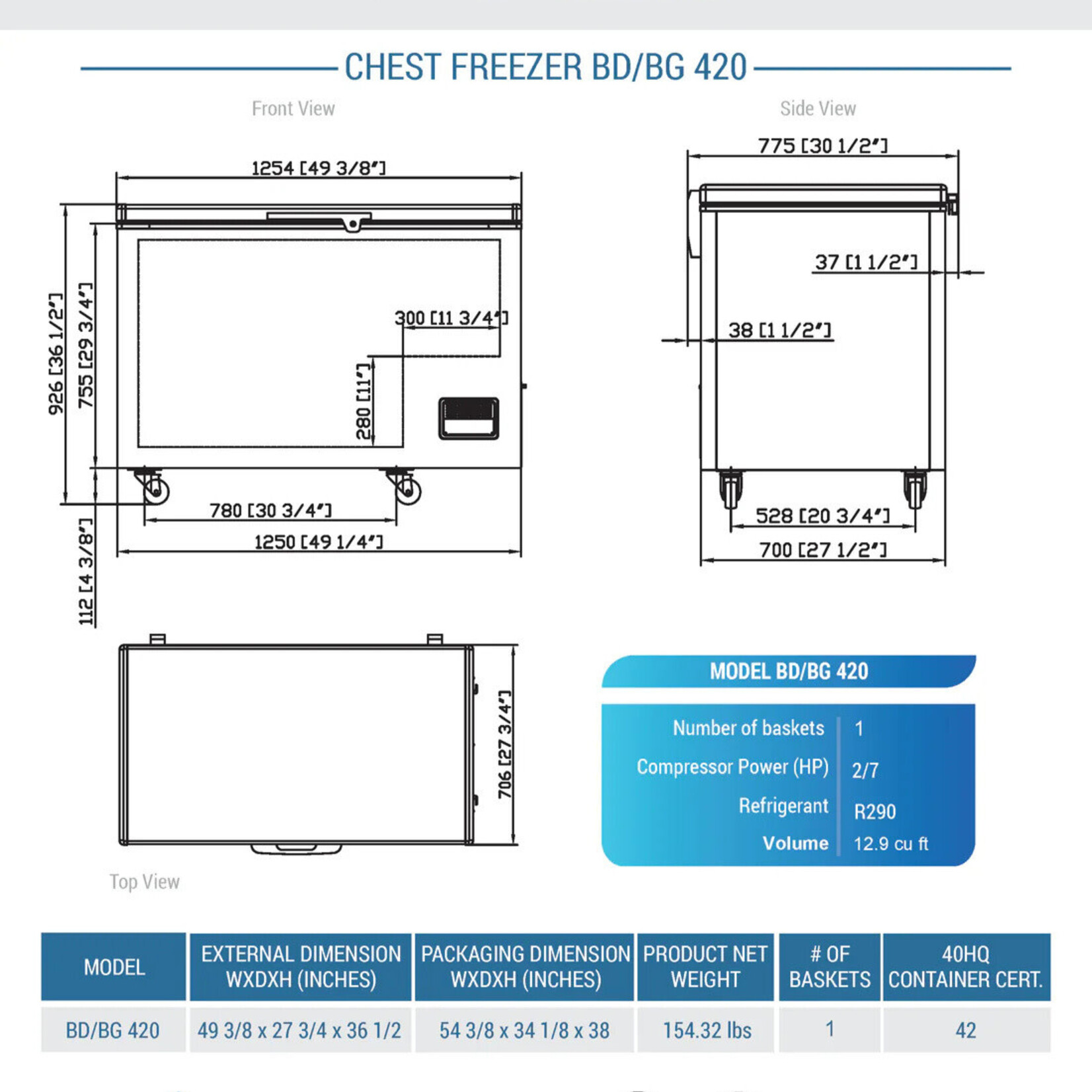 DUKERS DUKERS - 49" Commercial Chest Freezer