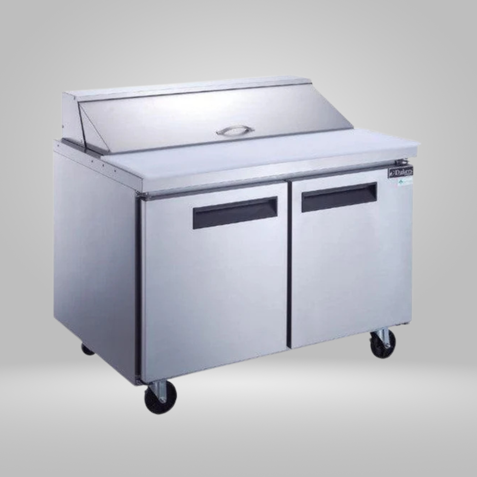 DUKERS DUKERS - 60" 2-Door Commercial Food Prep Table Refrigerator in Stainless Steel