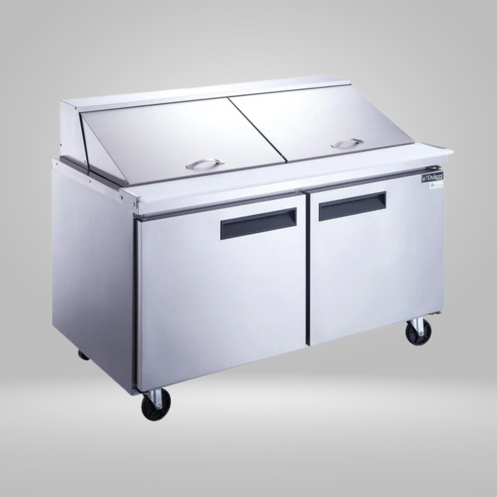 DUKERS DUKERS - 60" 2-Door Commercial Food Prep Table Refrigerator in Stainless Steel with Mega Top