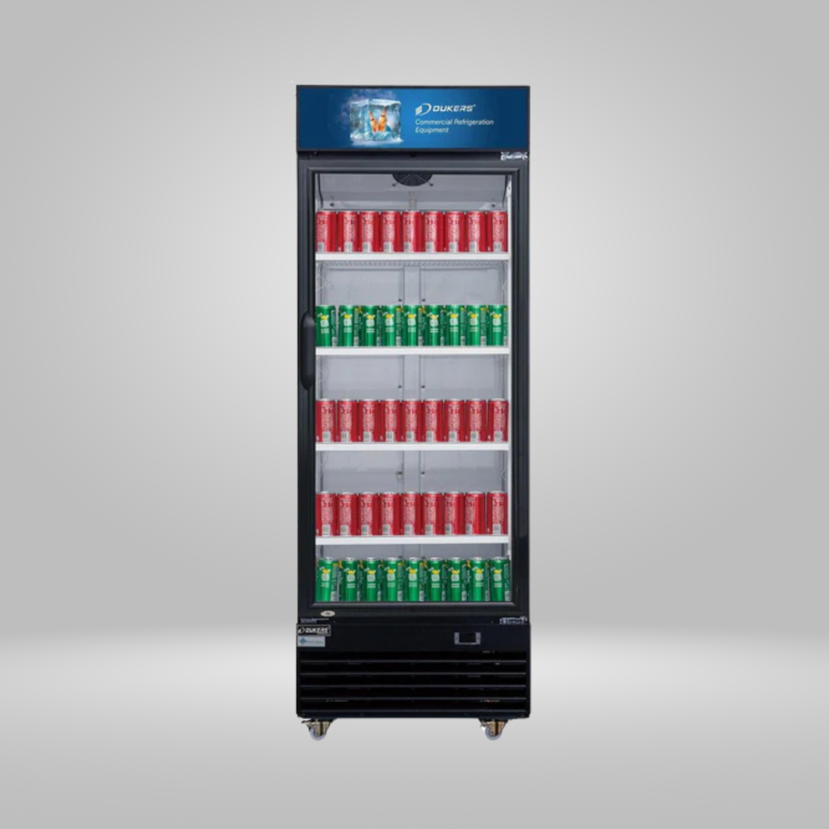 DUKERS DUKERS - 27" Commercial Single Swing Door Glass Merchandiser Refrigerator