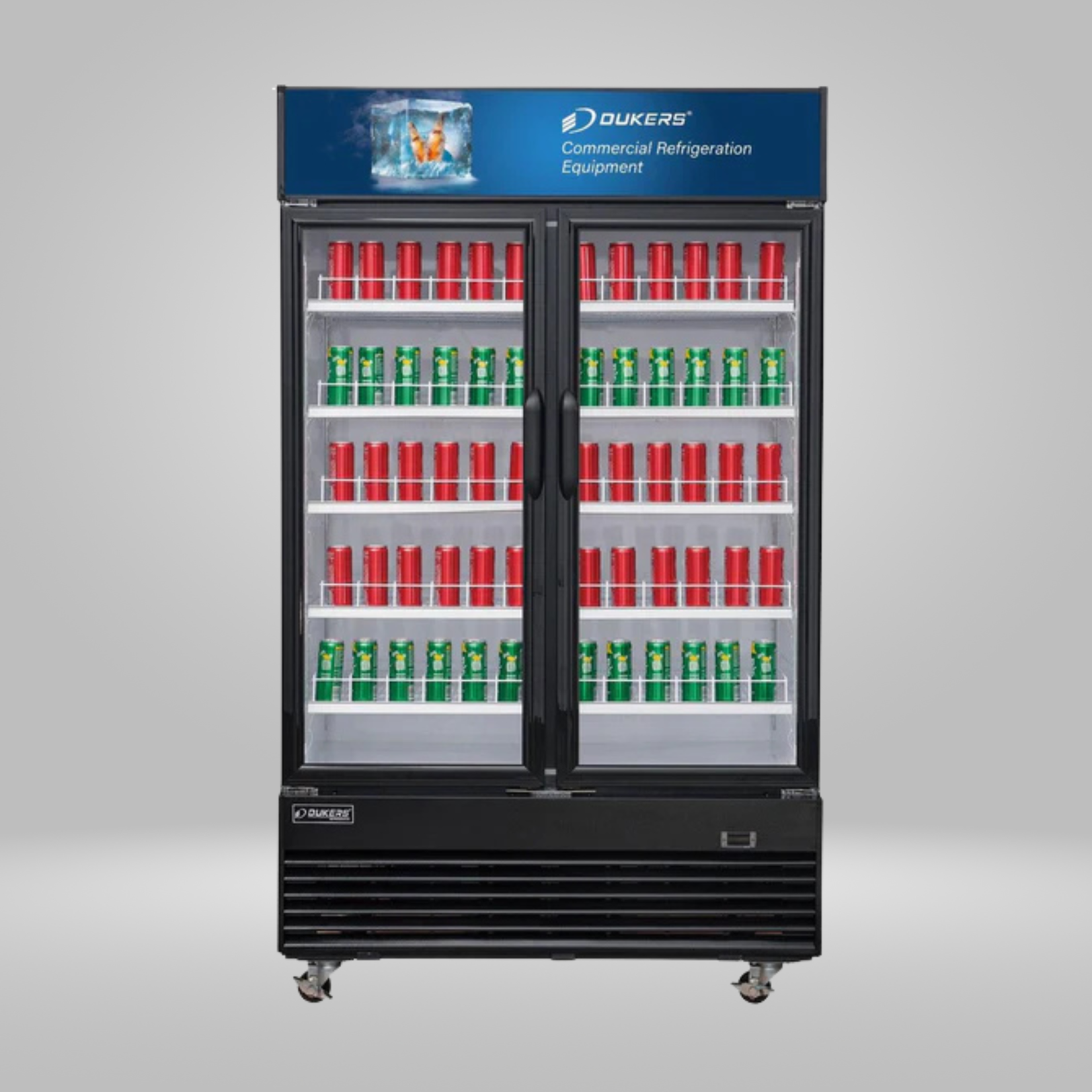 DUKERS DUKERS - 39" Commercial Glass Swing 2-Door Merchandiser Refrigerator