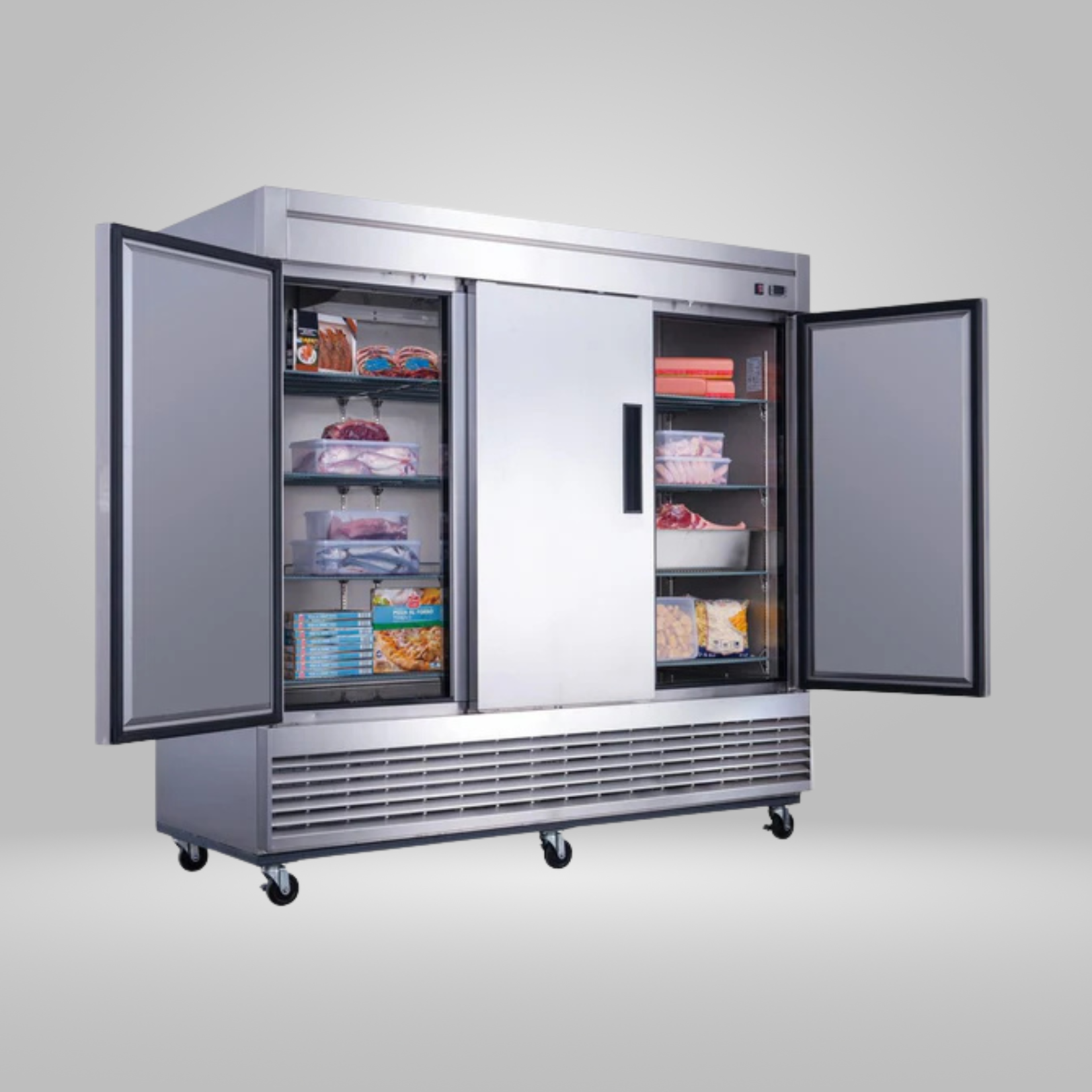 DUKERS DUKERS - 3-Door Commercial Freezer in Stainless Steel