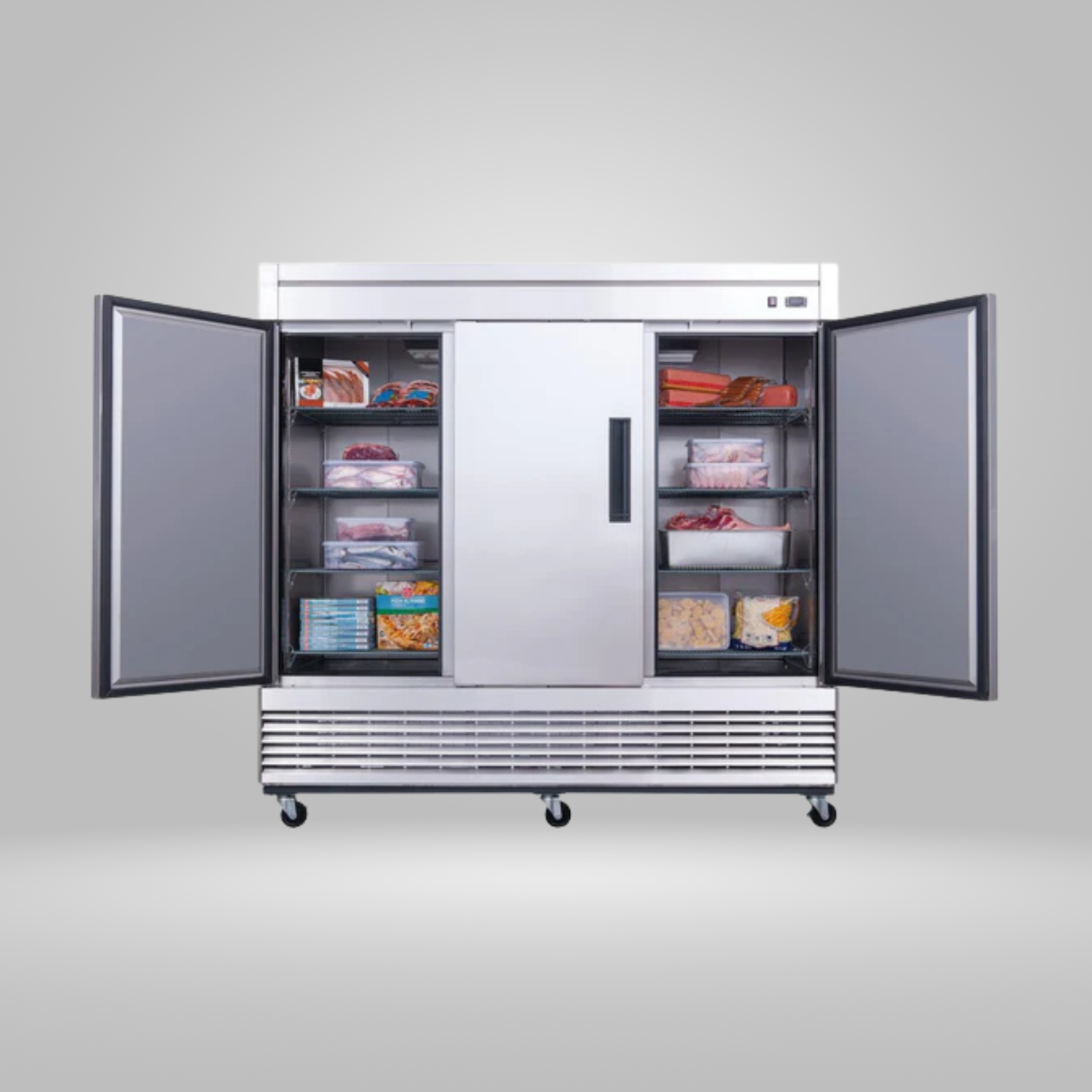 DUKERS DUKERS - 3-Door Commercial Freezer in Stainless Steel